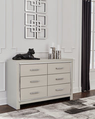 A2Z Furniture - Ashley Furniture - Zyniden Bedroom - King Upholstered Panel Bed / Silver - B2114B3