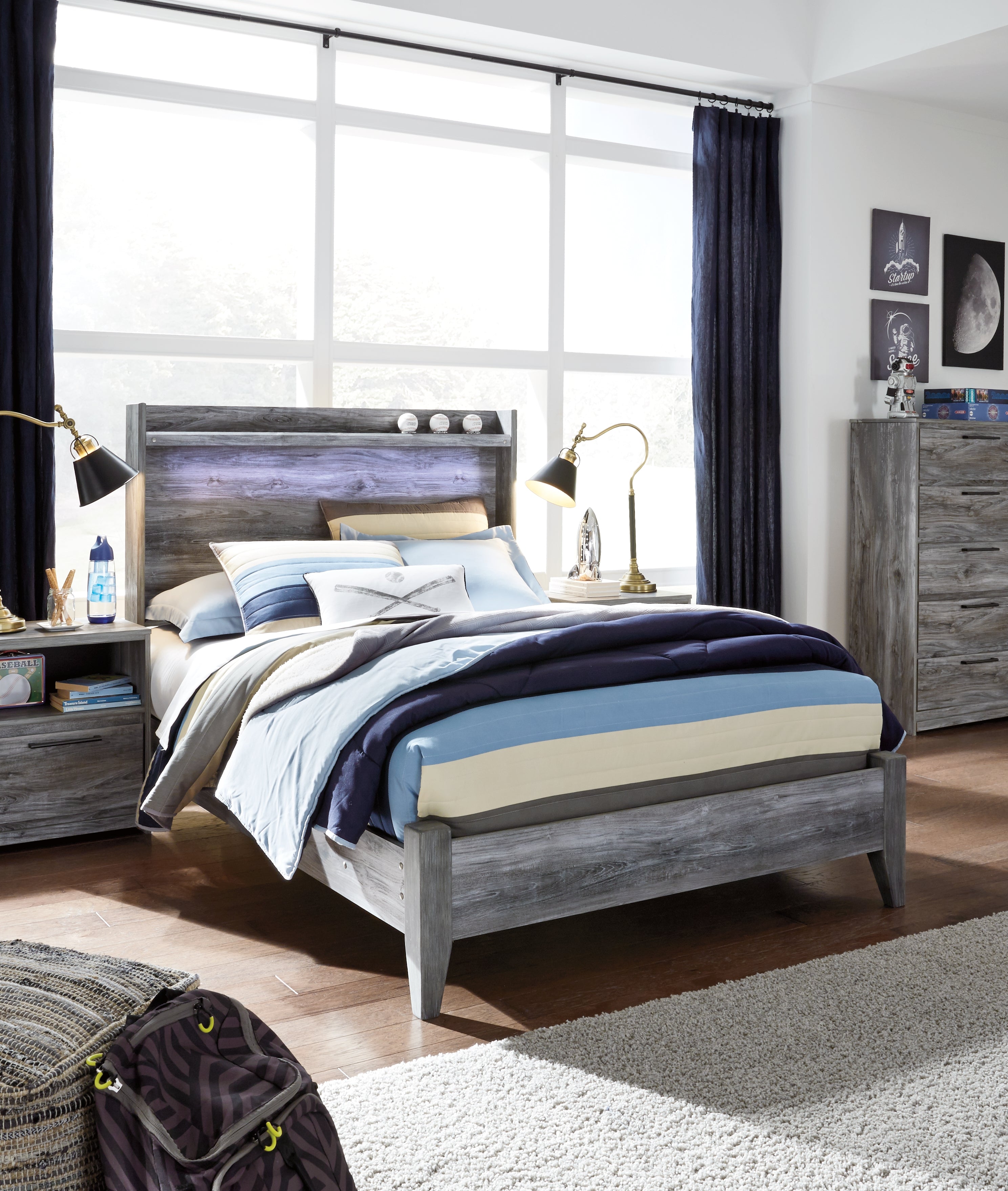 A2Z Furniture - Ashley Furniture - Baystorm Bedroom - Full Panel Bed / Gray - B221B21