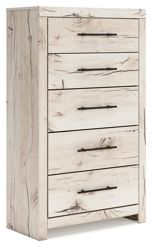 A2Z Furniture - Ashley Furniture - Lawroy Bedroom - Five Drawer Chest / Light Natural - B2310-46
