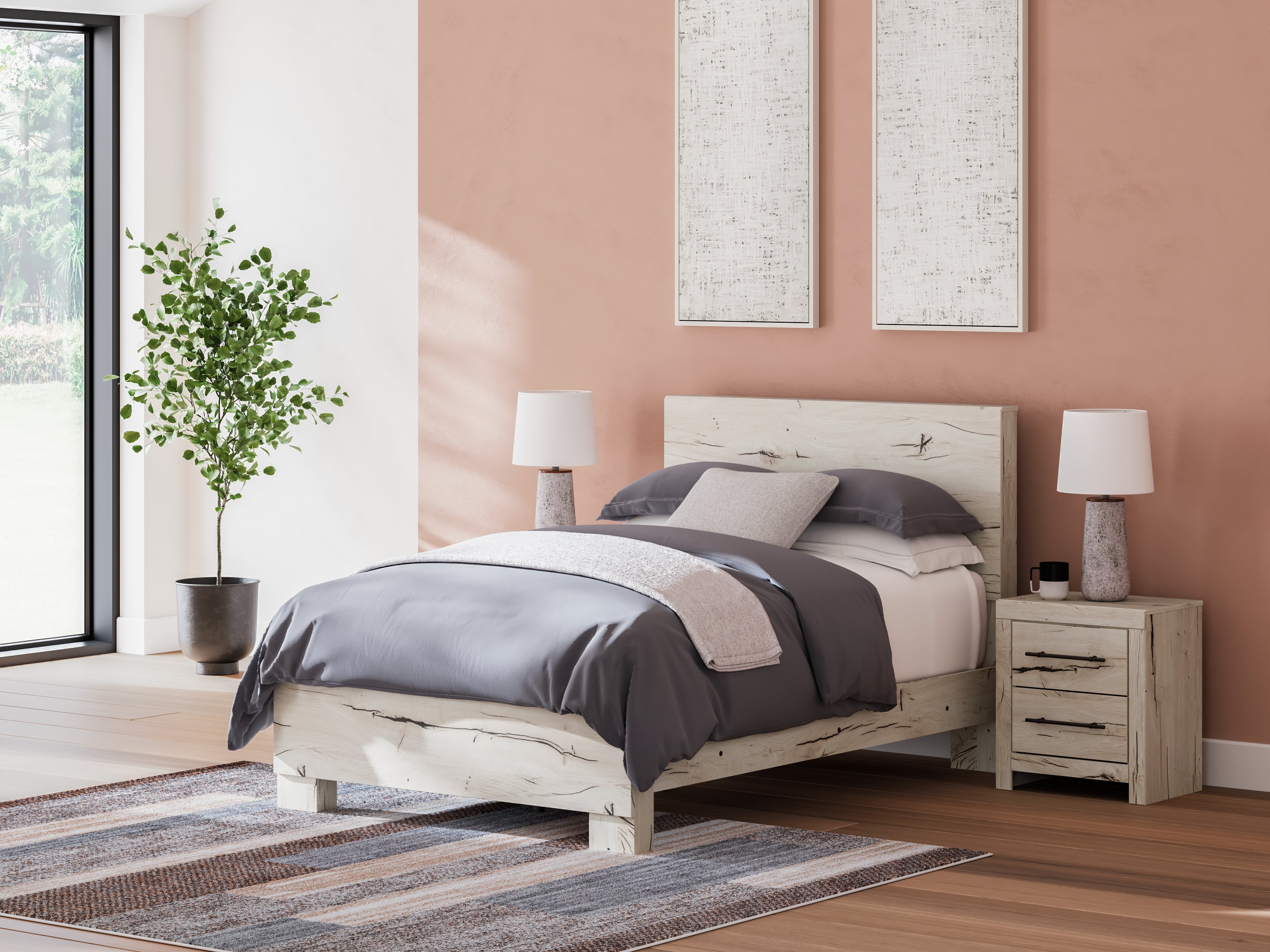 A2Z Furniture - Ashley Furniture - Lawroy Bedroom - Full Panel Bed / Light Natural - B2310B16