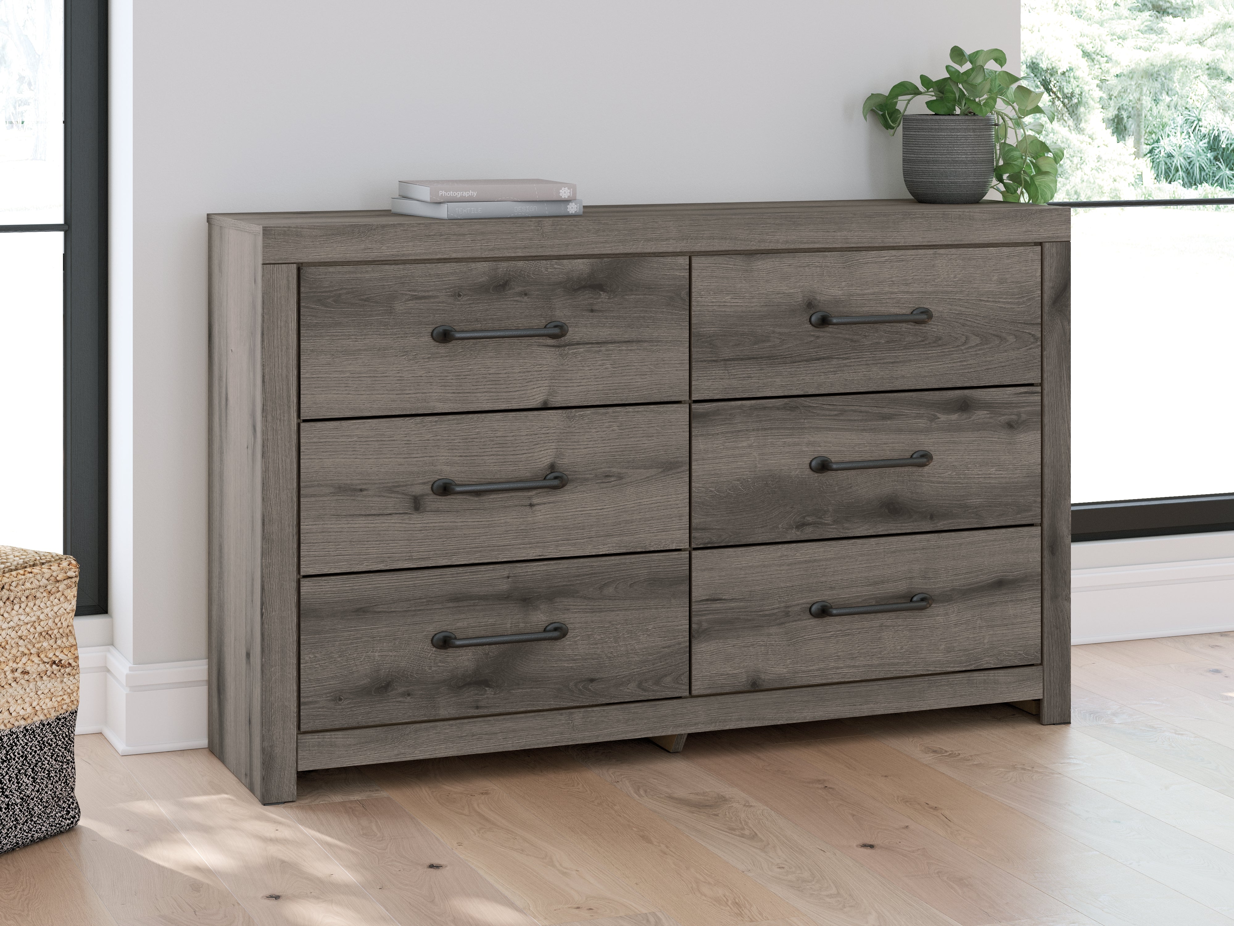 A2Z Furniture - Ashley Furniture - Graystorm Bedroom - Six Drawer Dresser / Brown Gray - PCB2405-31
