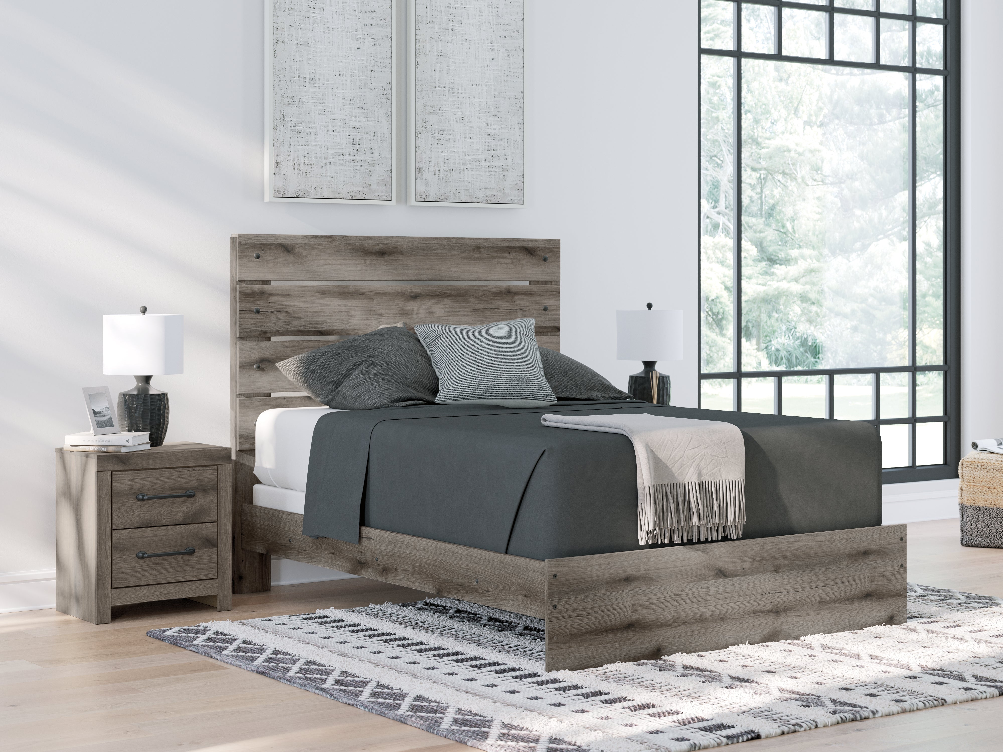 A2Z Furniture - Ashley Furniture - Graystorm Bedroom - Queen Panel Bed / Brown Gray - PCB2405B2