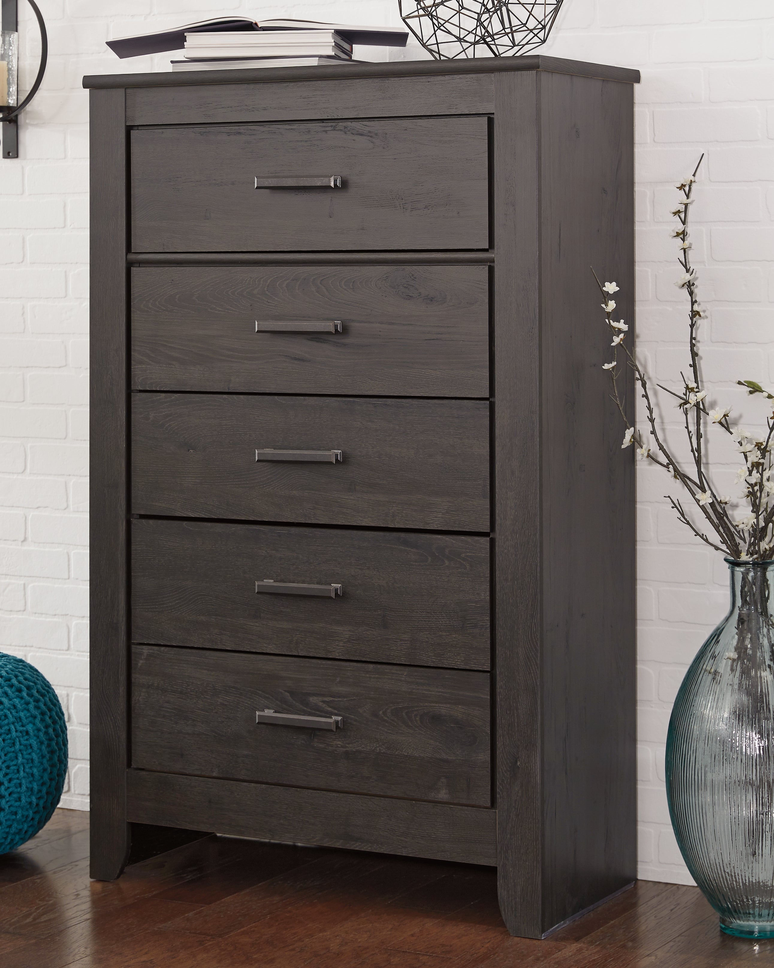 A2Z Furniture - Ashley Furniture - Brinxton Bedroom - Five Drawer Chest / Charcoal - B249-46