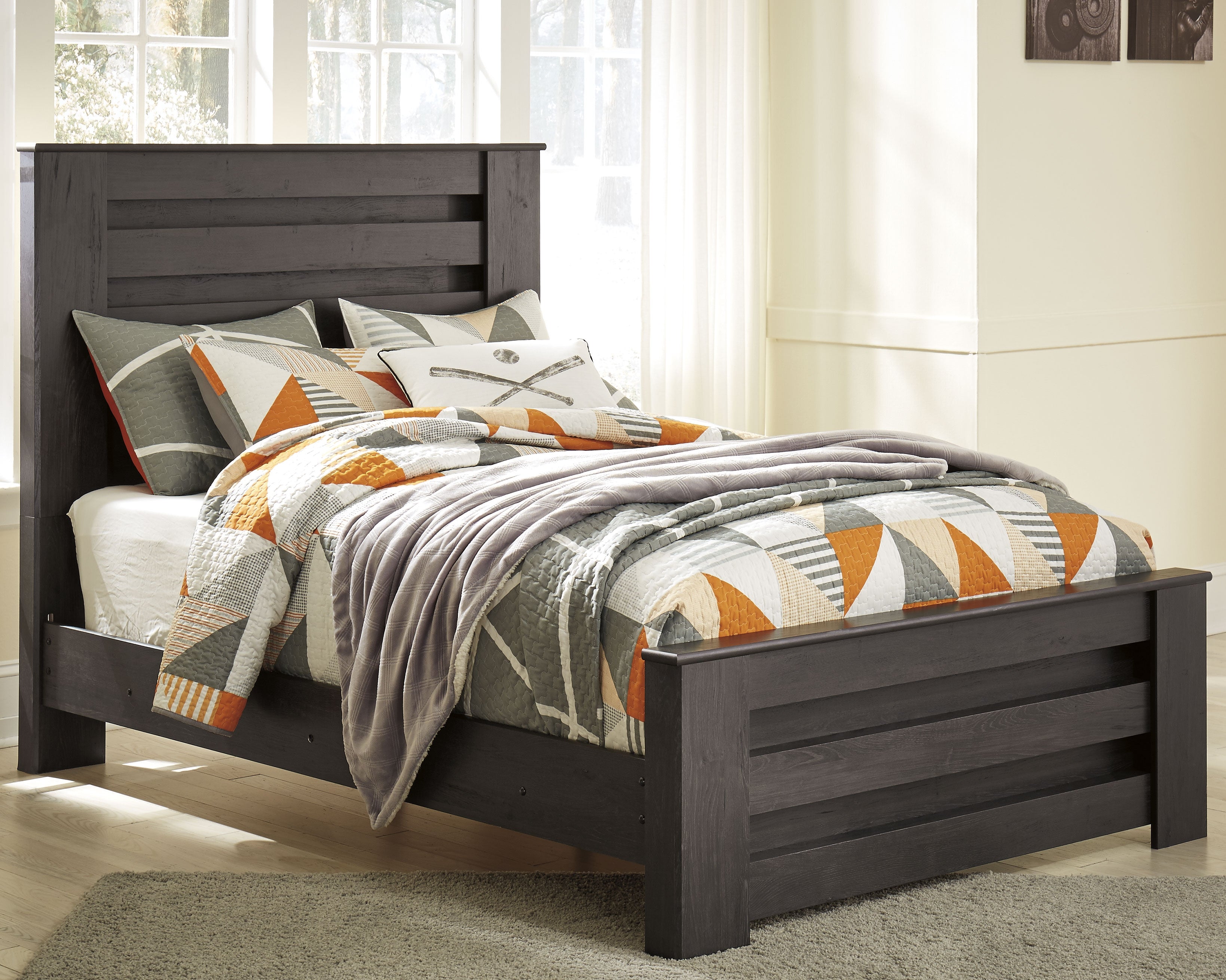 A2Z Furniture - Ashley Furniture - Brinxton Bedroom - Full Panel Bed / Charcoal - B249B5