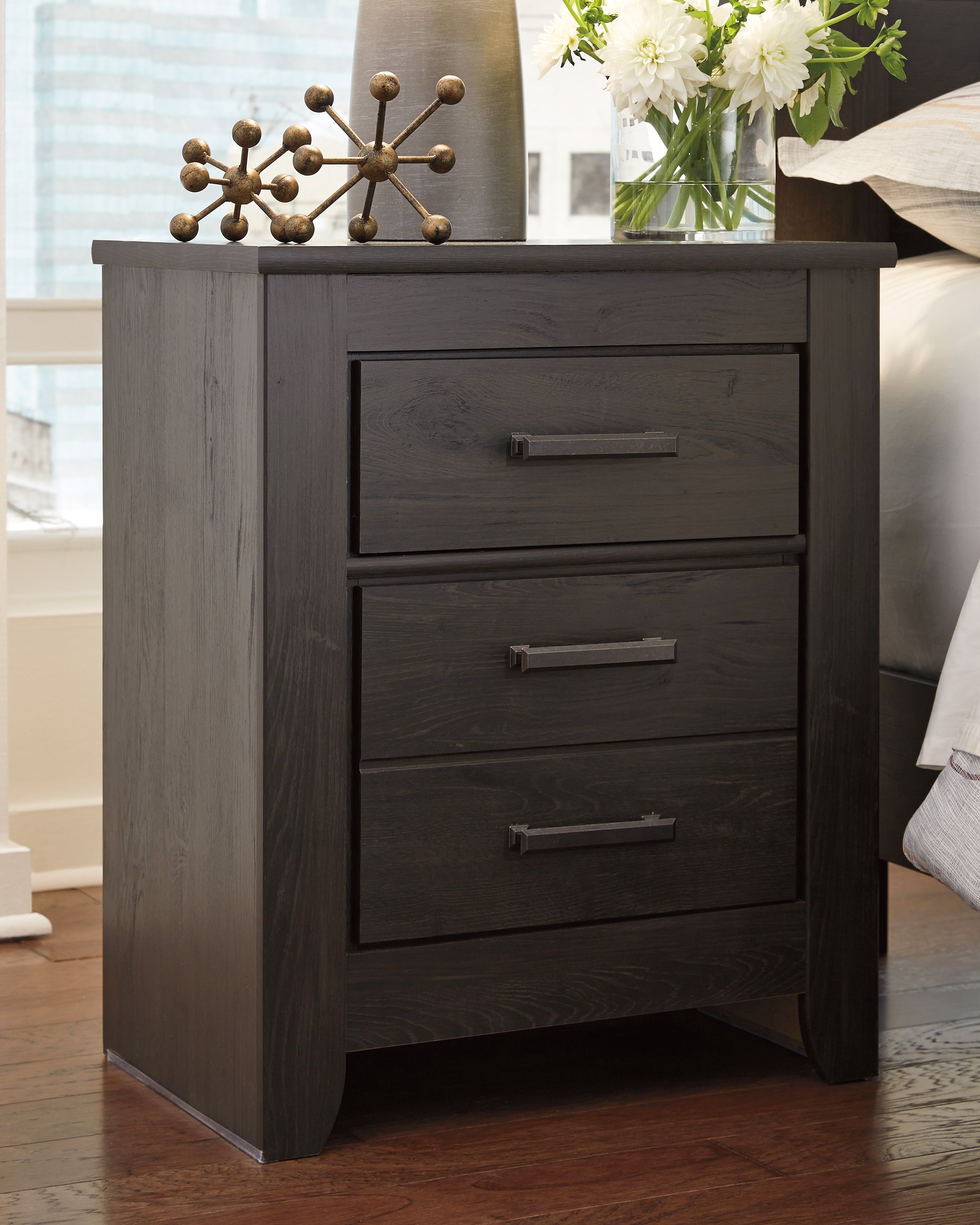 A2Z Furniture - Ashley Furniture - Brinxton Bedroom - Two Drawer Night Stand / Charcoal - B249-92