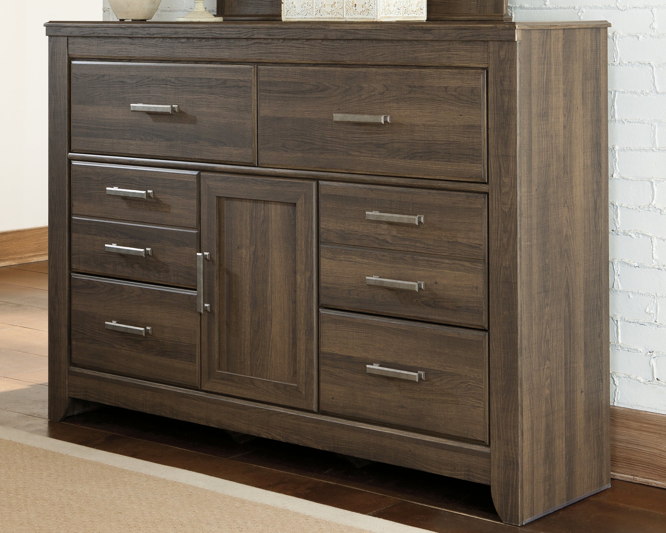 A2Z Furniture - Ashley Furniture - Juararo Bedroom - Six Drawer Dresser / Dark Brown - B251-31