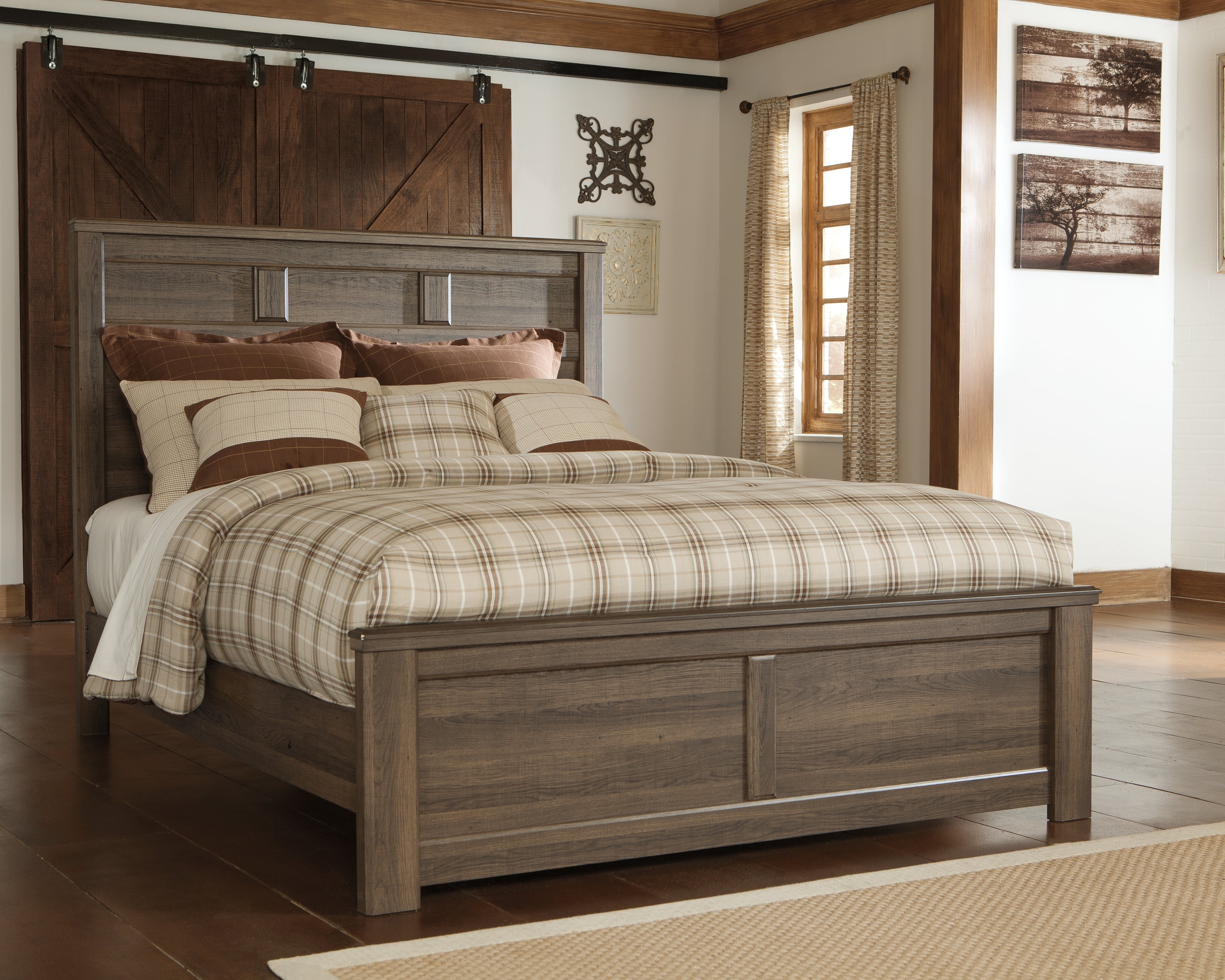 A2Z Furniture - Ashley Furniture - Juararo Bedroom - Queen Panel Bed / Dark Brown - B251B6