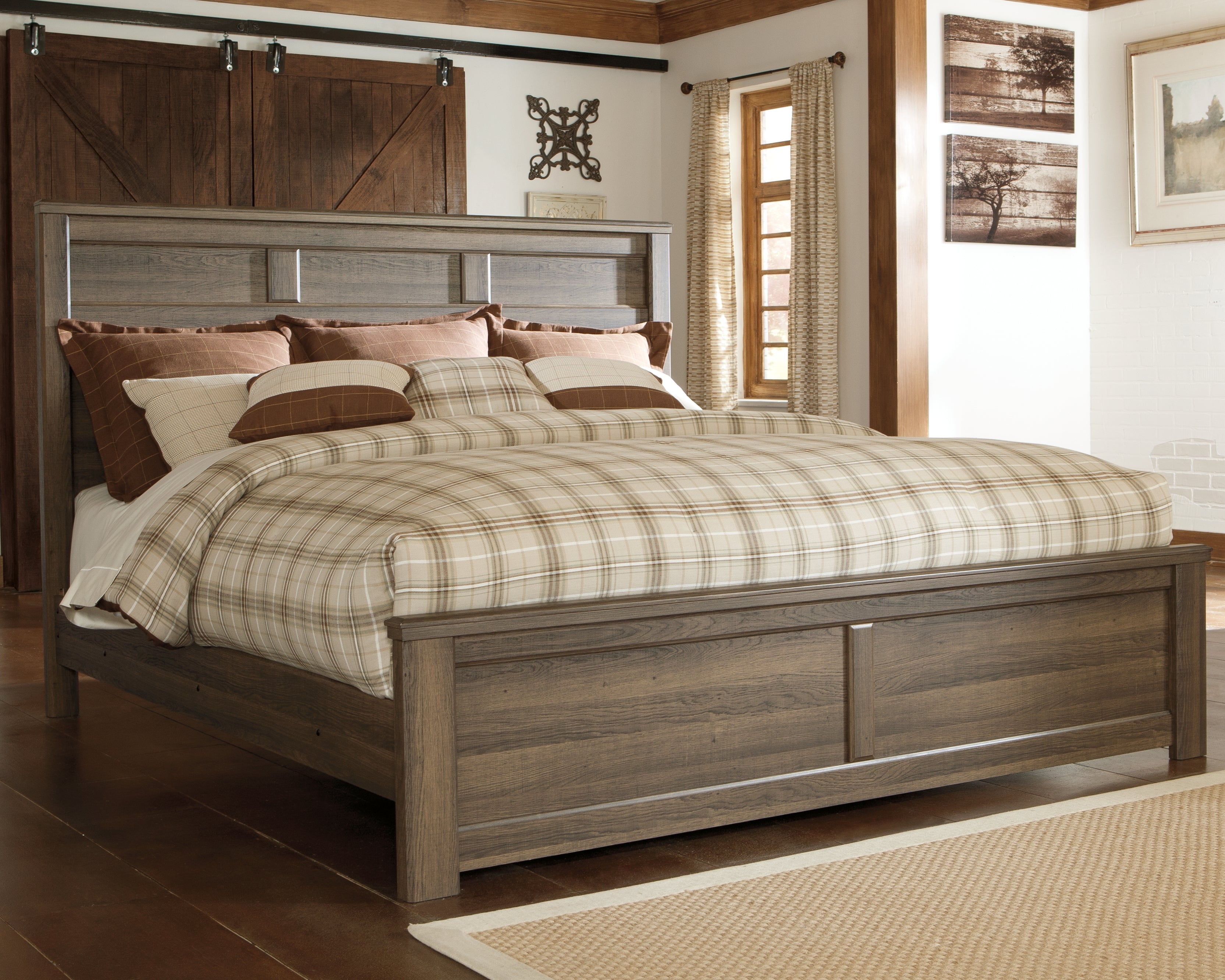 A2Z Furniture - Ashley Furniture - Juararo Bedroom - California King Panel Bed / Dark Brown - B251B14