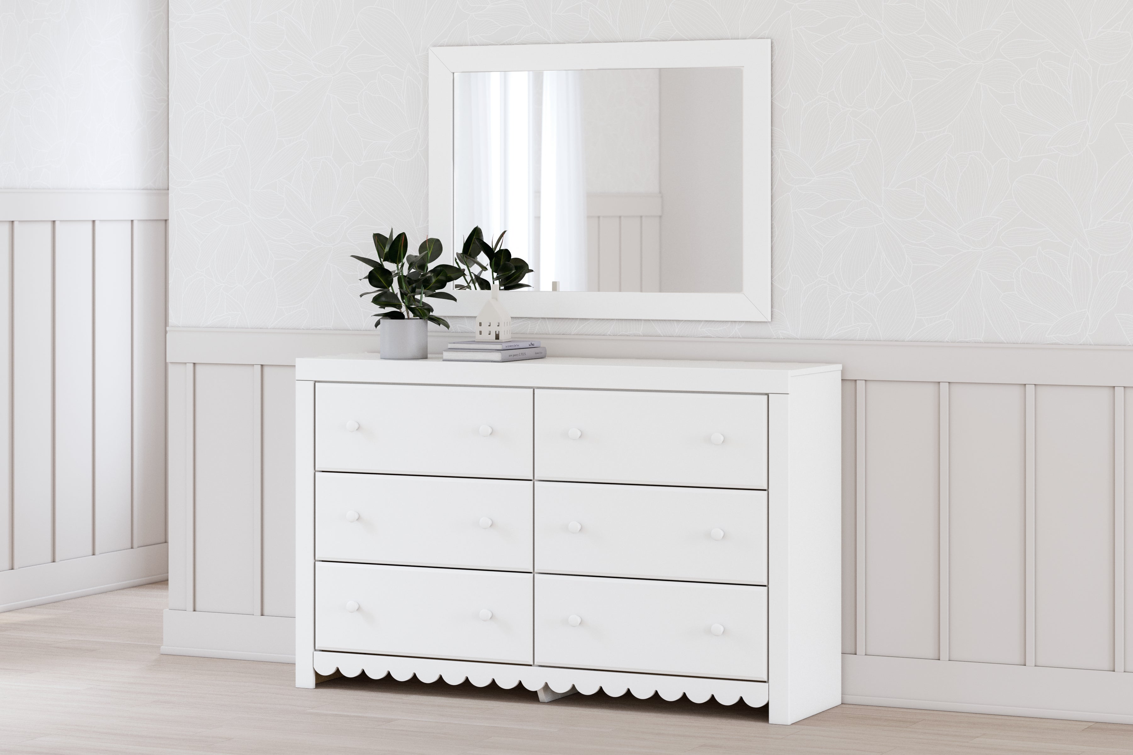 A2Z Furniture - Ashley Furniture - Mollviney Bedroom - Five Drawer Chest / White - B2540-46