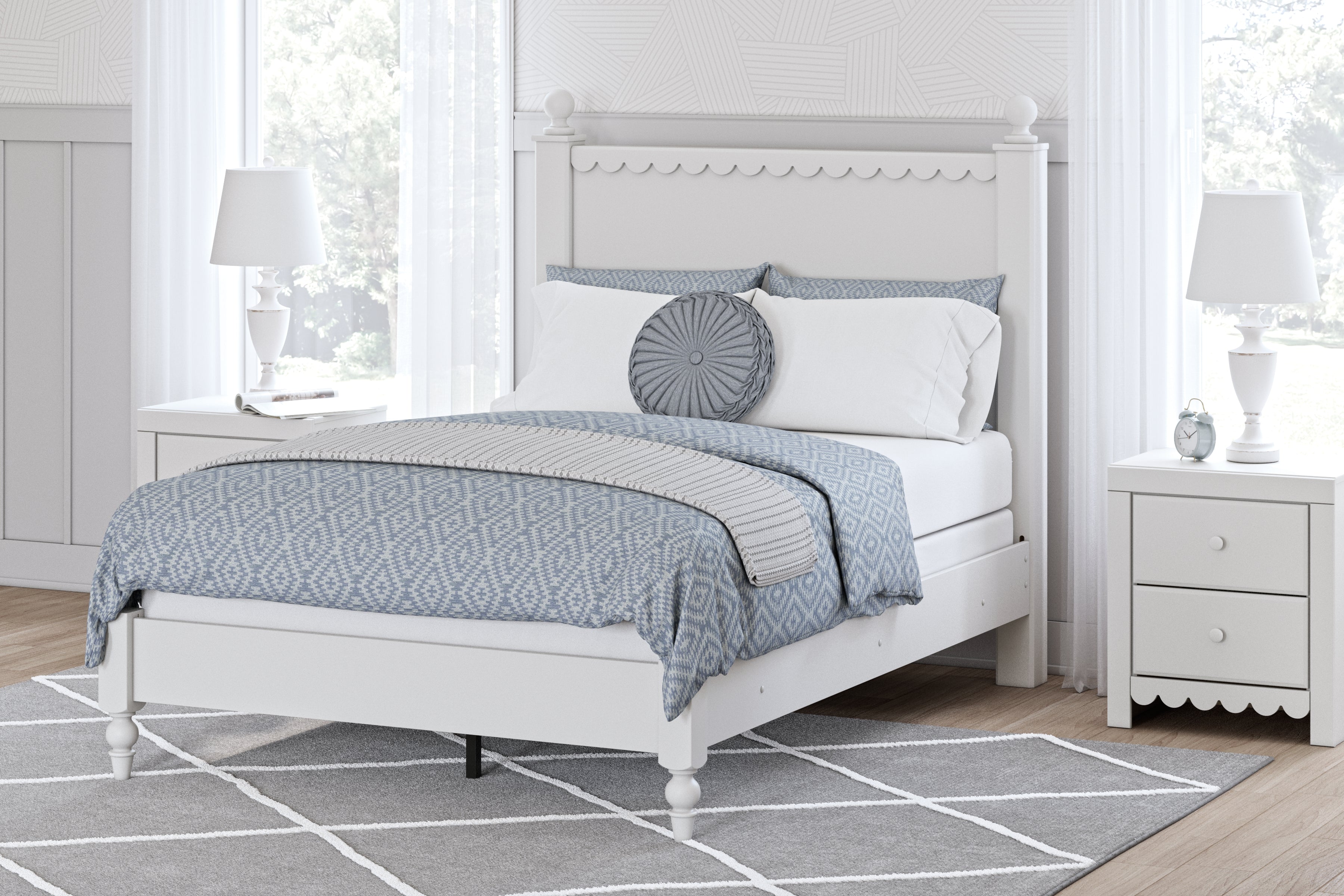 A2Z Furniture - Ashley Furniture - Mollviney Bedroom - Full Panel Bed / White - B2540B3