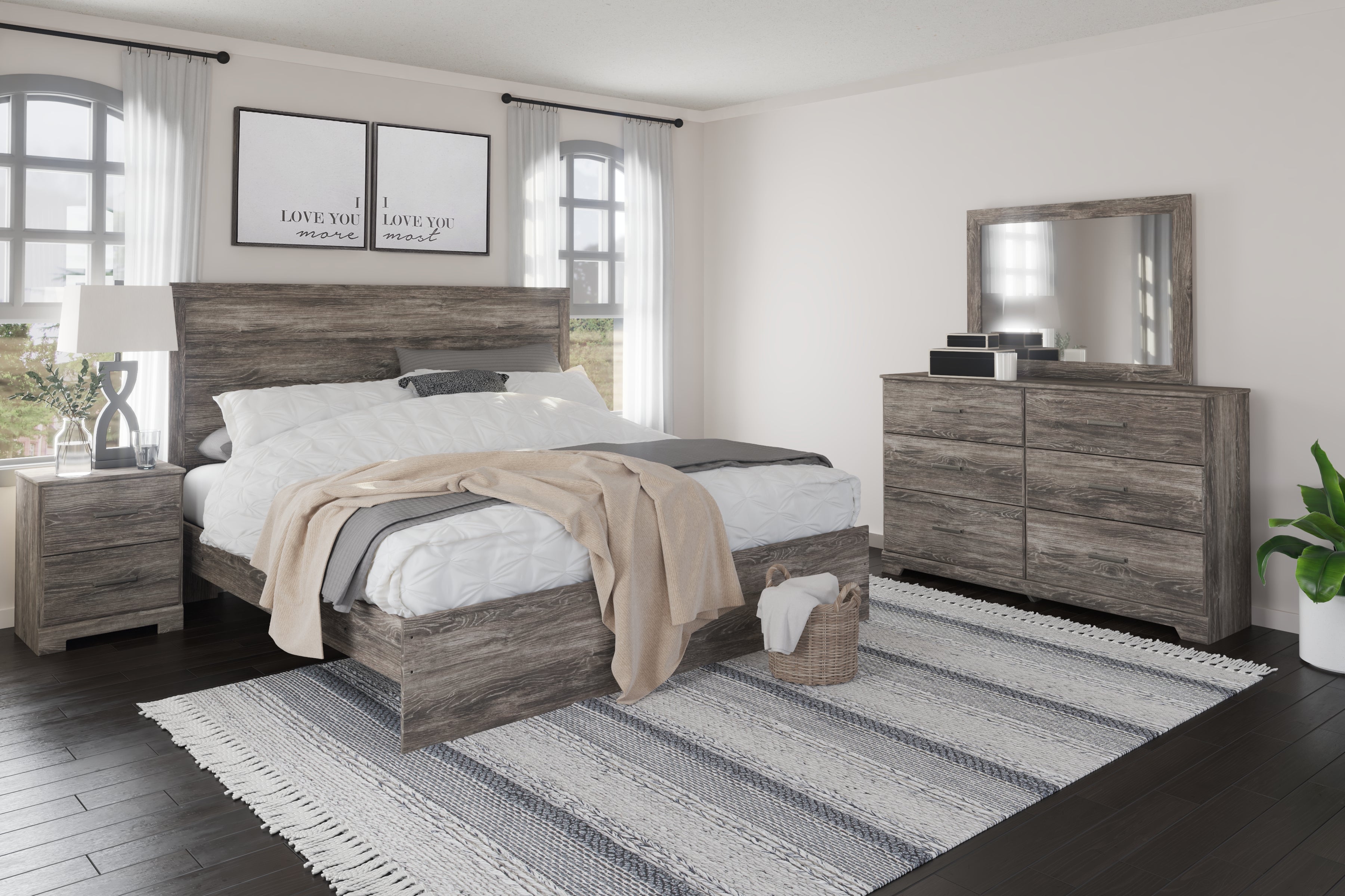 A2Z Furniture - Ashley Furniture - Ralinksi Bedroom - Dresser and Mirror / Gray - B2587B1