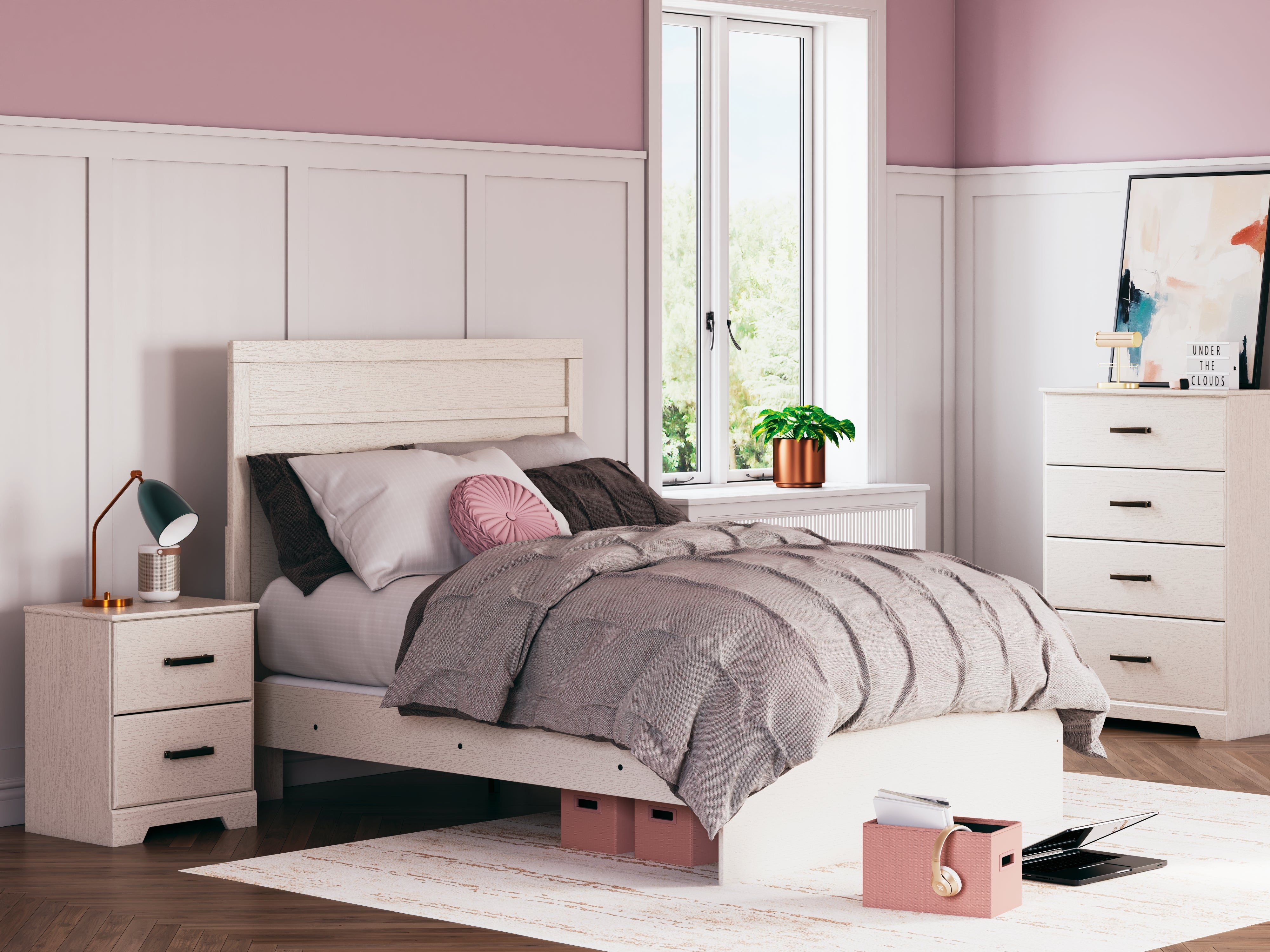 A2Z Furniture - Ashley Furniture - Stelsie Bedroom - Full Panel Bed / White - B2588B4