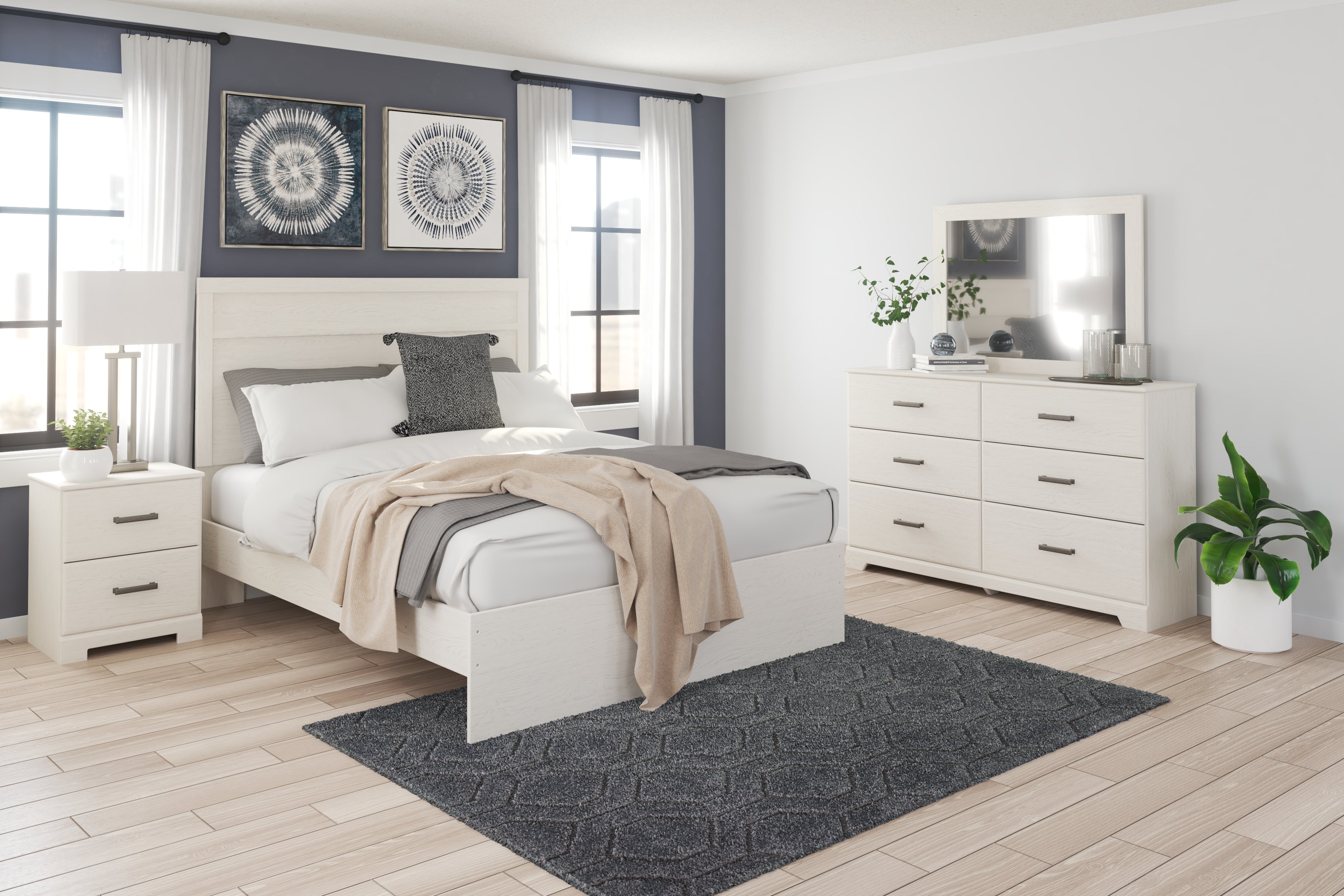 A2Z Furniture - Ashley Furniture - Stelsie Bedroom - Queen Panel Bed / White - B2588B2