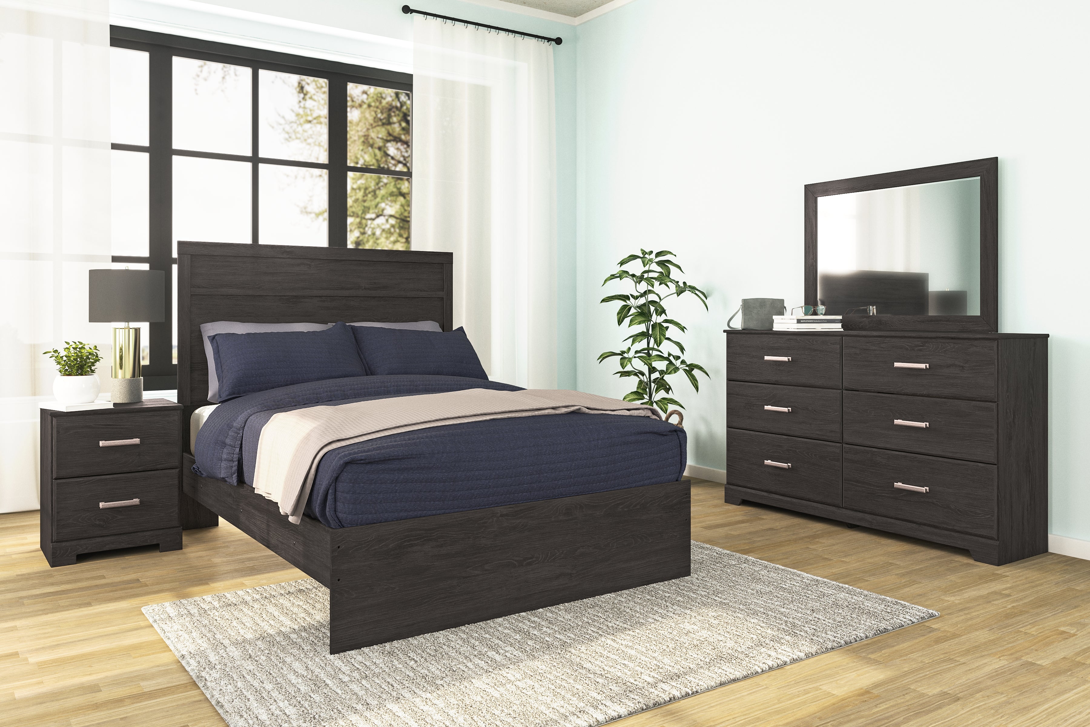 A2Z Furniture - Ashley Furniture - Belachime Bedroom - Dresser and Mirror / Charcoal - B2589B1