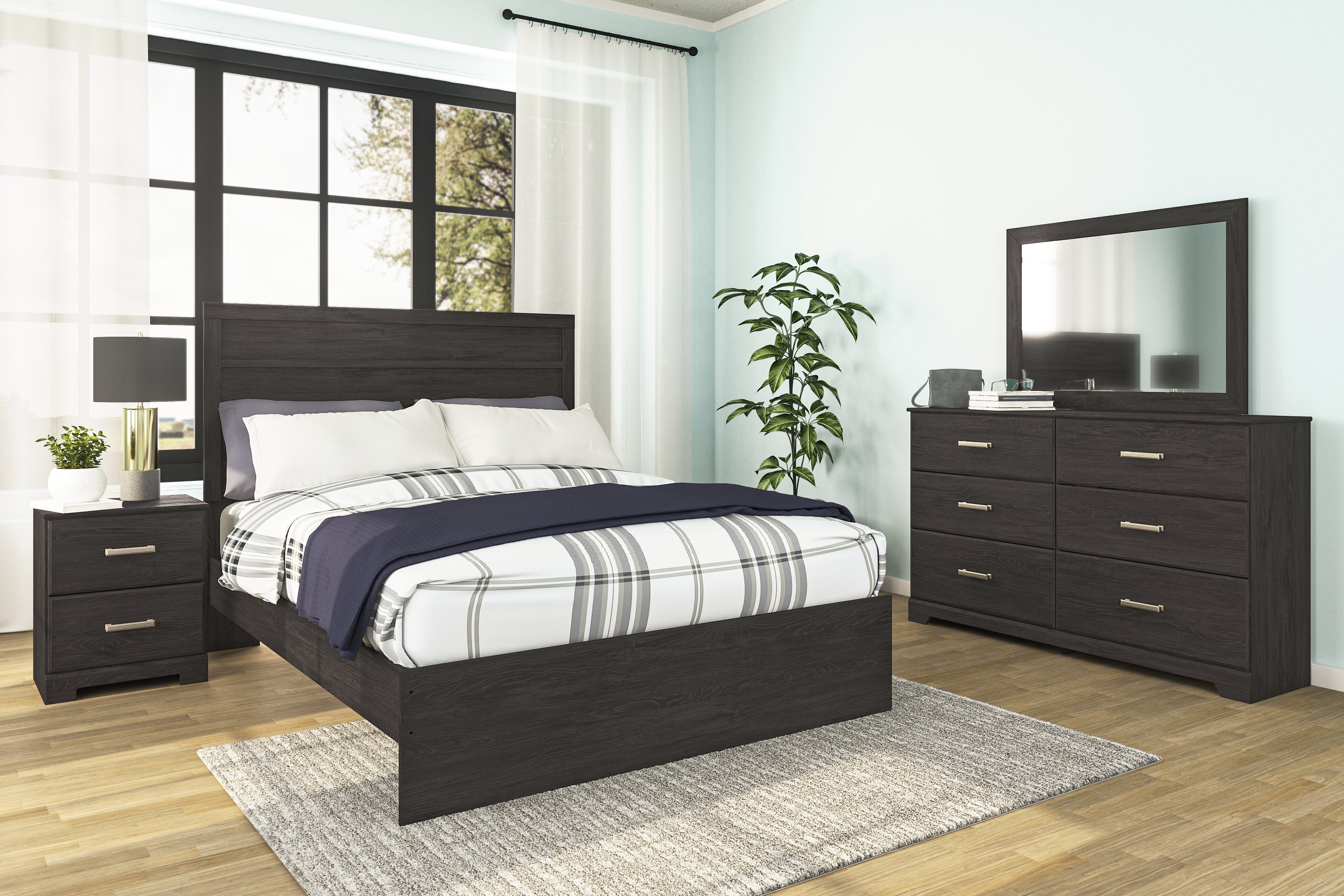 A2Z Furniture - Ashley Furniture - Belachime Bedroom - Two Drawer Night Stand / Charcoal - B2589-92
