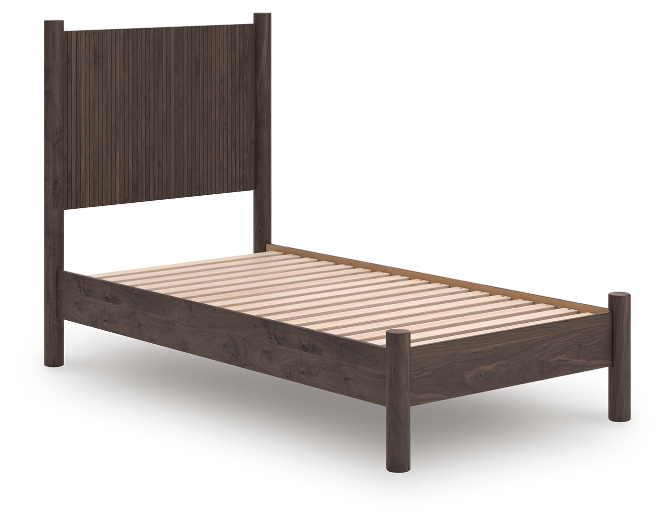A2Z Furniture - Ashley Furniture - Pamytta Bedroom - Twin Panel Platform Bed / Brown - PCB2614B2