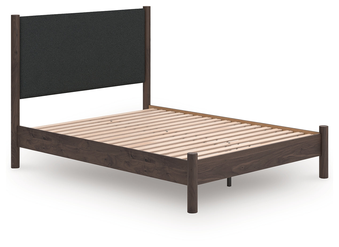 A2Z Furniture - Ashley Furniture - Pamytta Bedroom - Queen Upholstered Panel Platform Bed / Brown - PCB2614B12