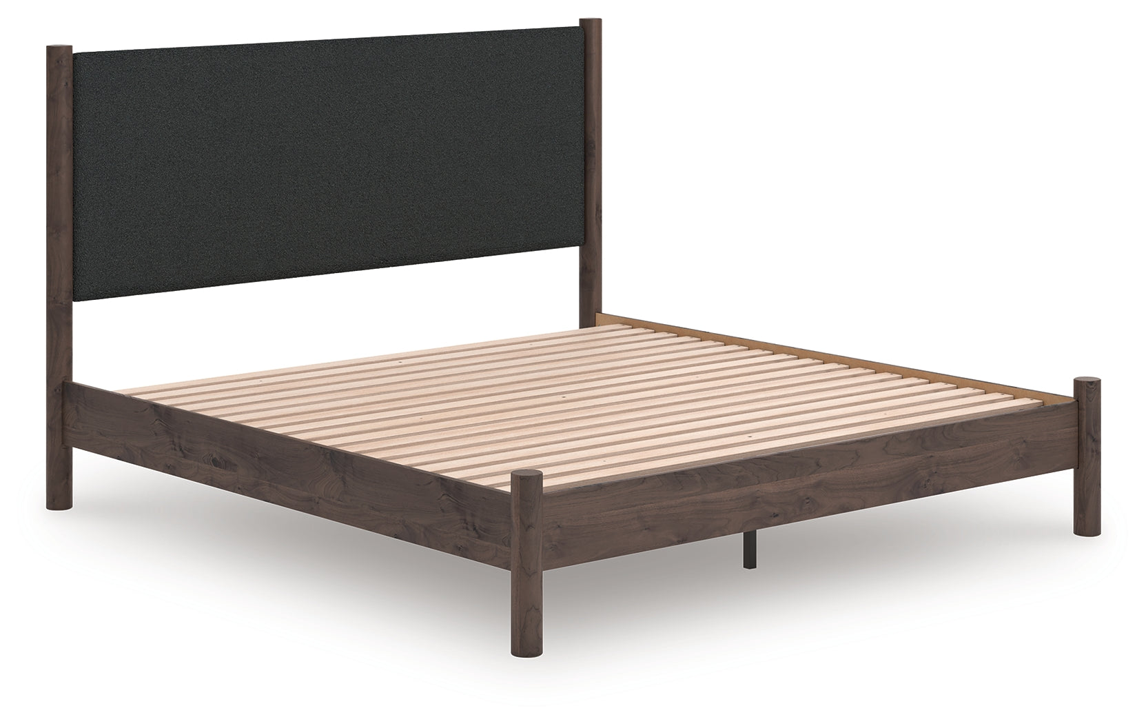 A2Z Furniture - Ashley Furniture - Pamytta Bedroom - King Upholstered Panel Platform Bed / Brown - PCB2614B28