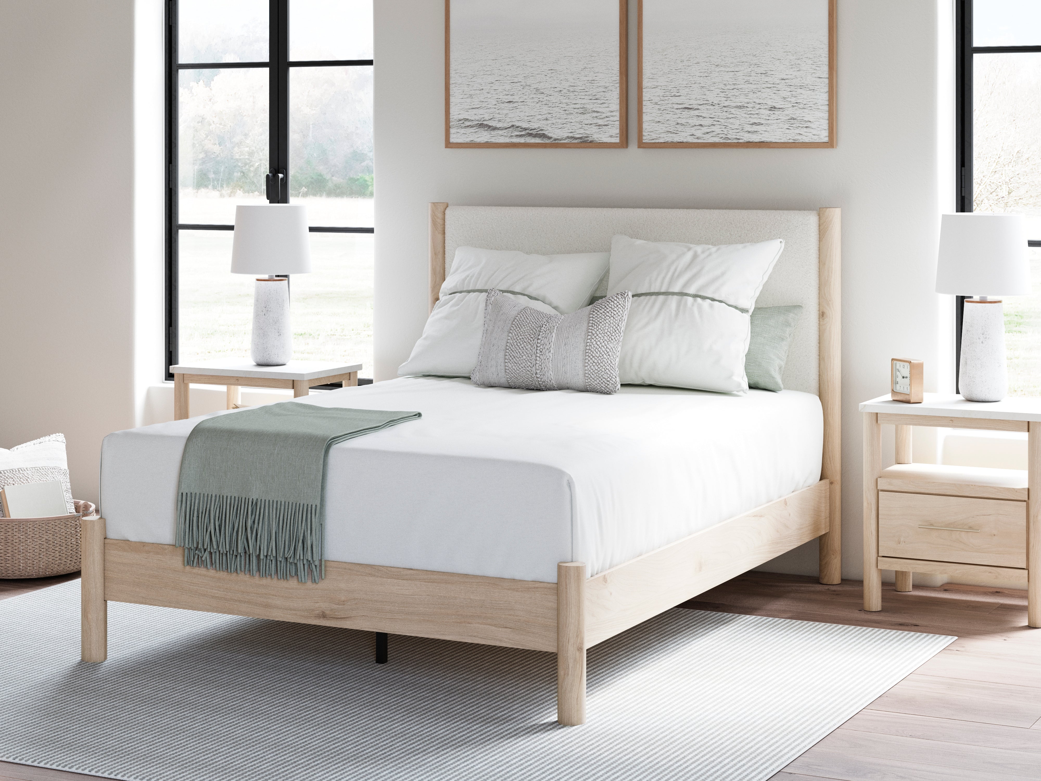 A2Z Furniture - Ashley Furniture - Cadmori Bedroom - Queen Upholstered Panel Bed / Two-tone - B2615B4