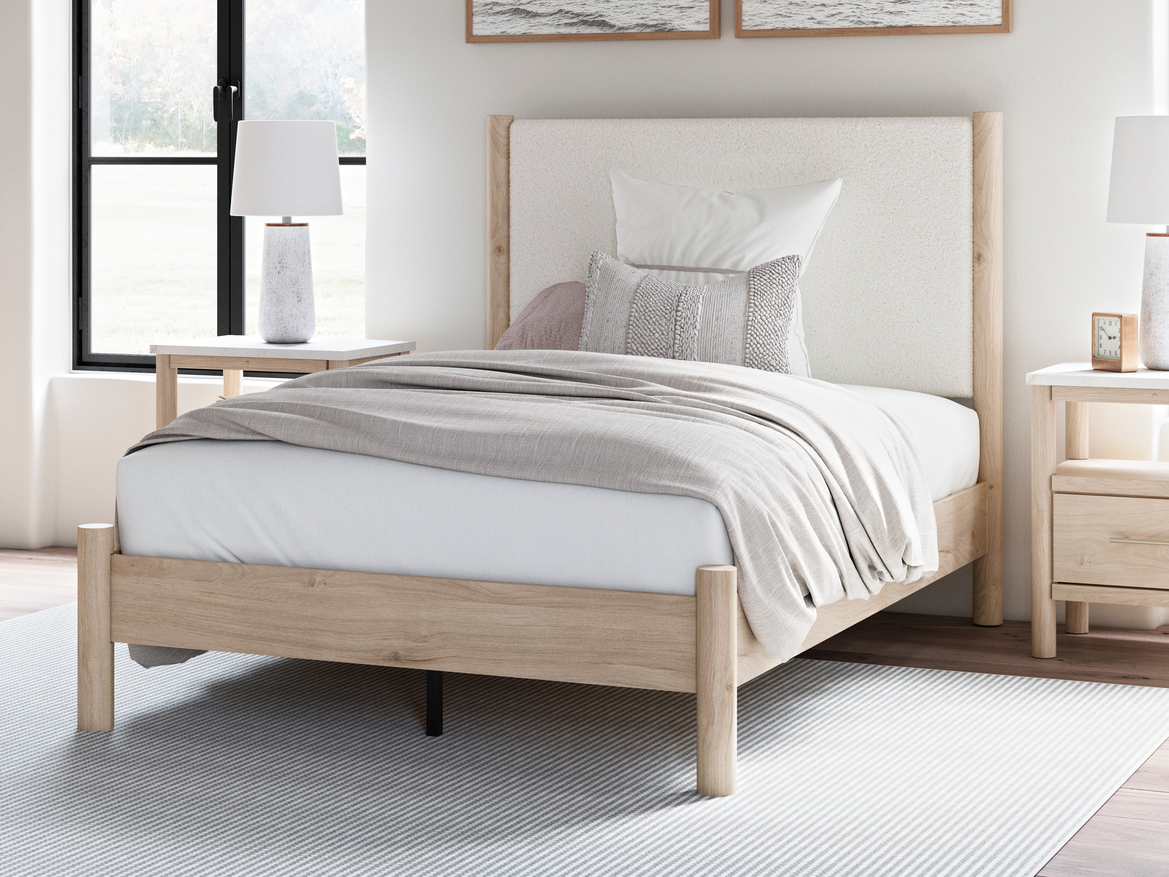 A2Z Furniture - Ashley Furniture - Cadmori Bedroom - Full Upholstered Panel Bed / Two-tone - B2615B8