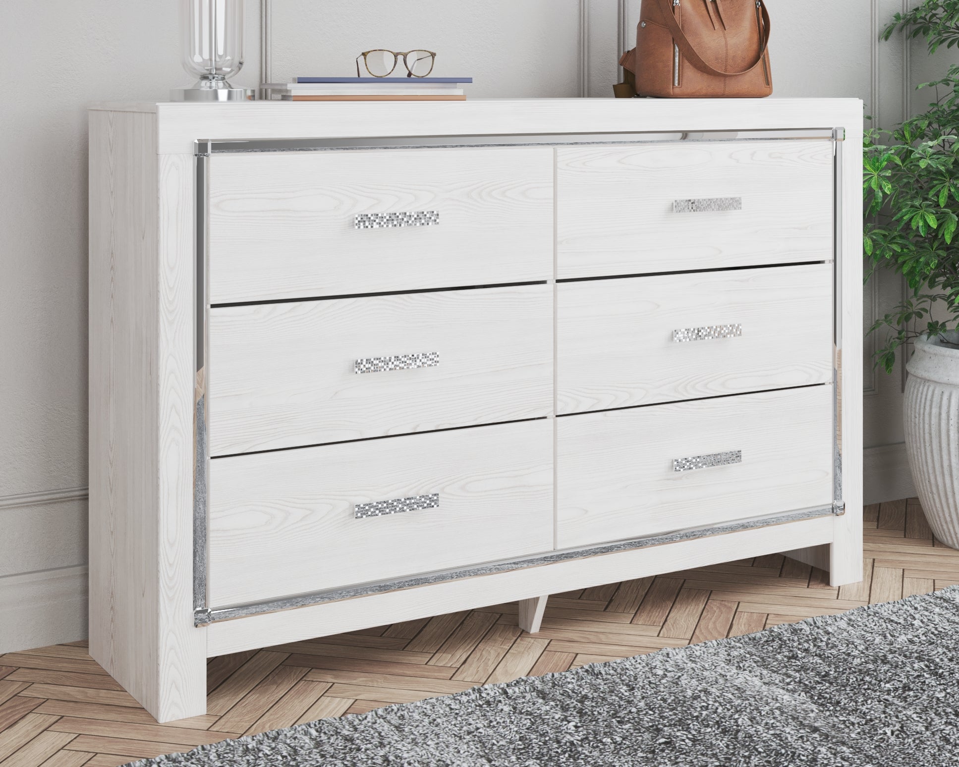 A2Z Furniture - Ashley Furniture - Altyra Bedroom - Six Drawer Dresser / White - B2640-31