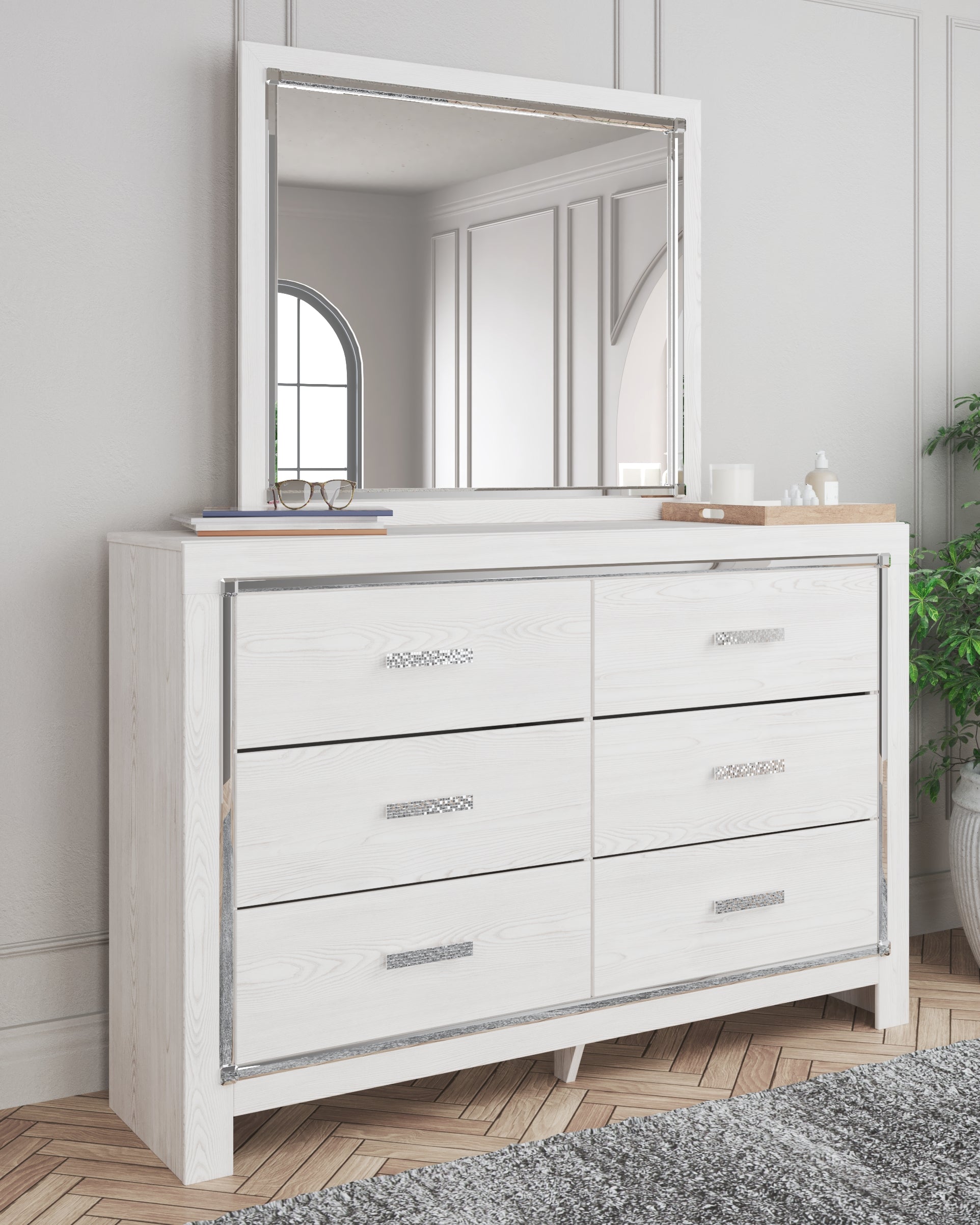 A2Z Furniture - Ashley Furniture - Altyra Bedroom - Dresser and Mirror / White - B2640B1
