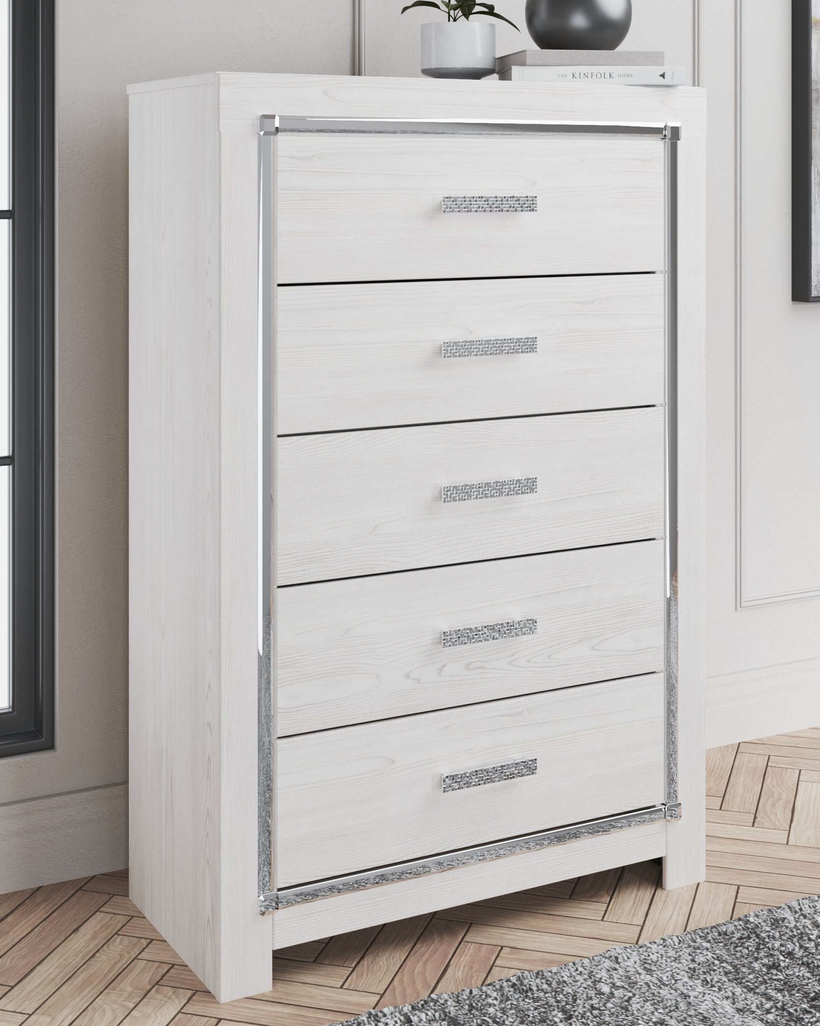 A2Z Furniture - Ashley Furniture - Altyra Bedroom - King Upholstered Storage Bed / White - B2640B29