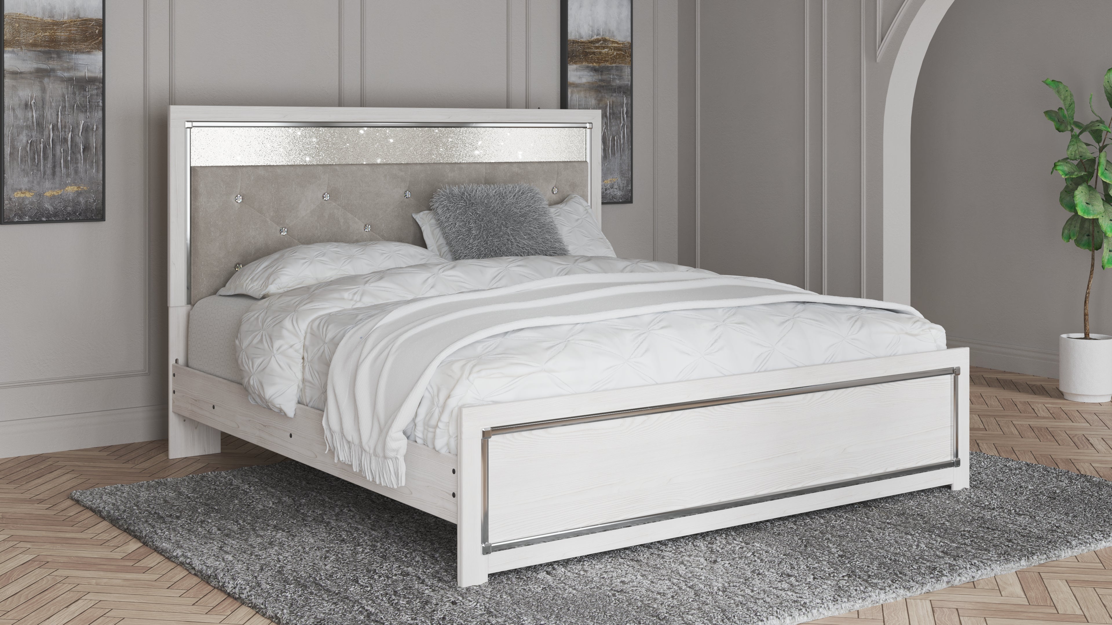 A2Z Furniture - Ashley Furniture - Altyra Bedroom - King Panel Bed / White - B2640B3