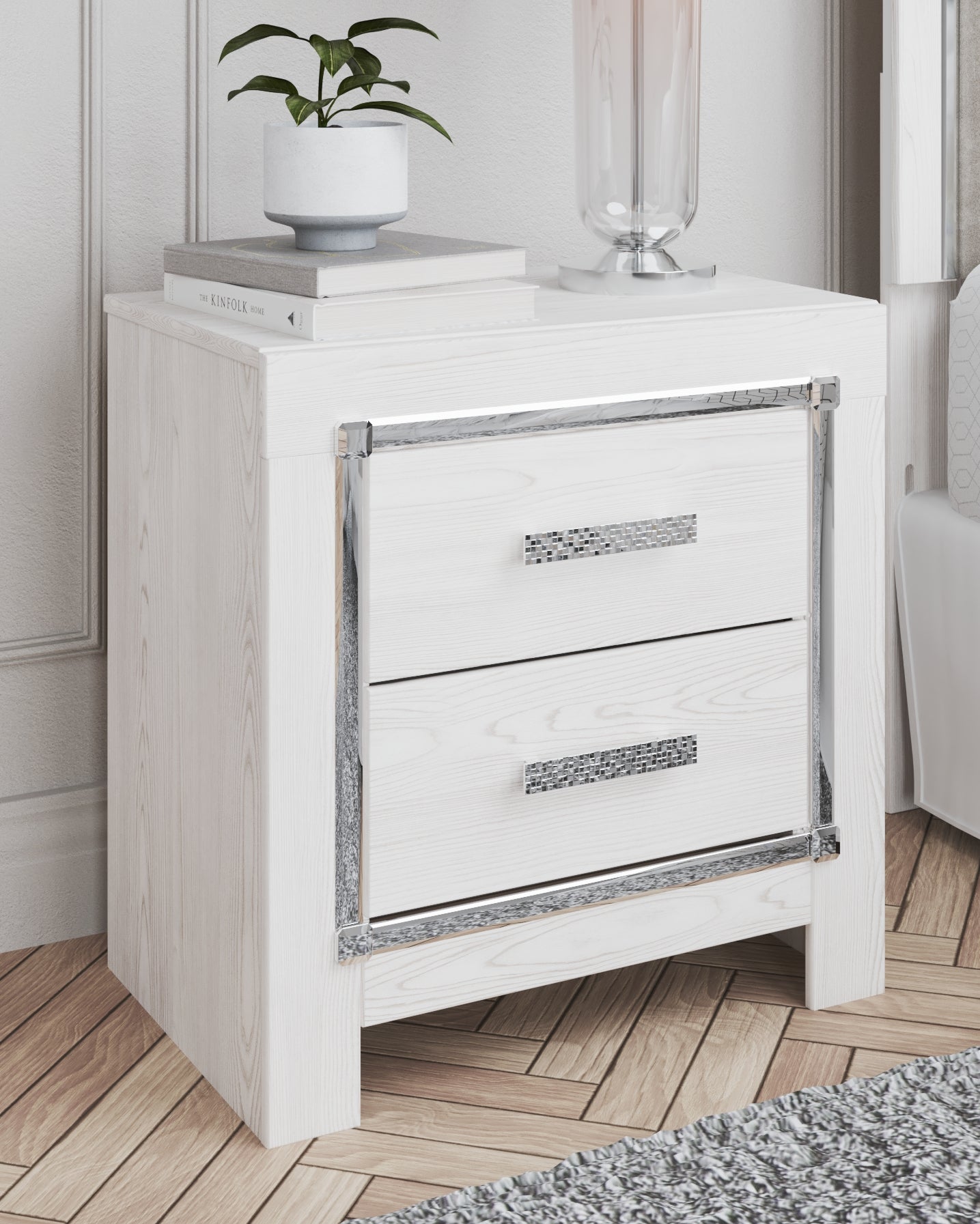A2Z Furniture - Ashley Furniture - Altyra Bedroom - Two Drawer Night Stand / White - B2640-92