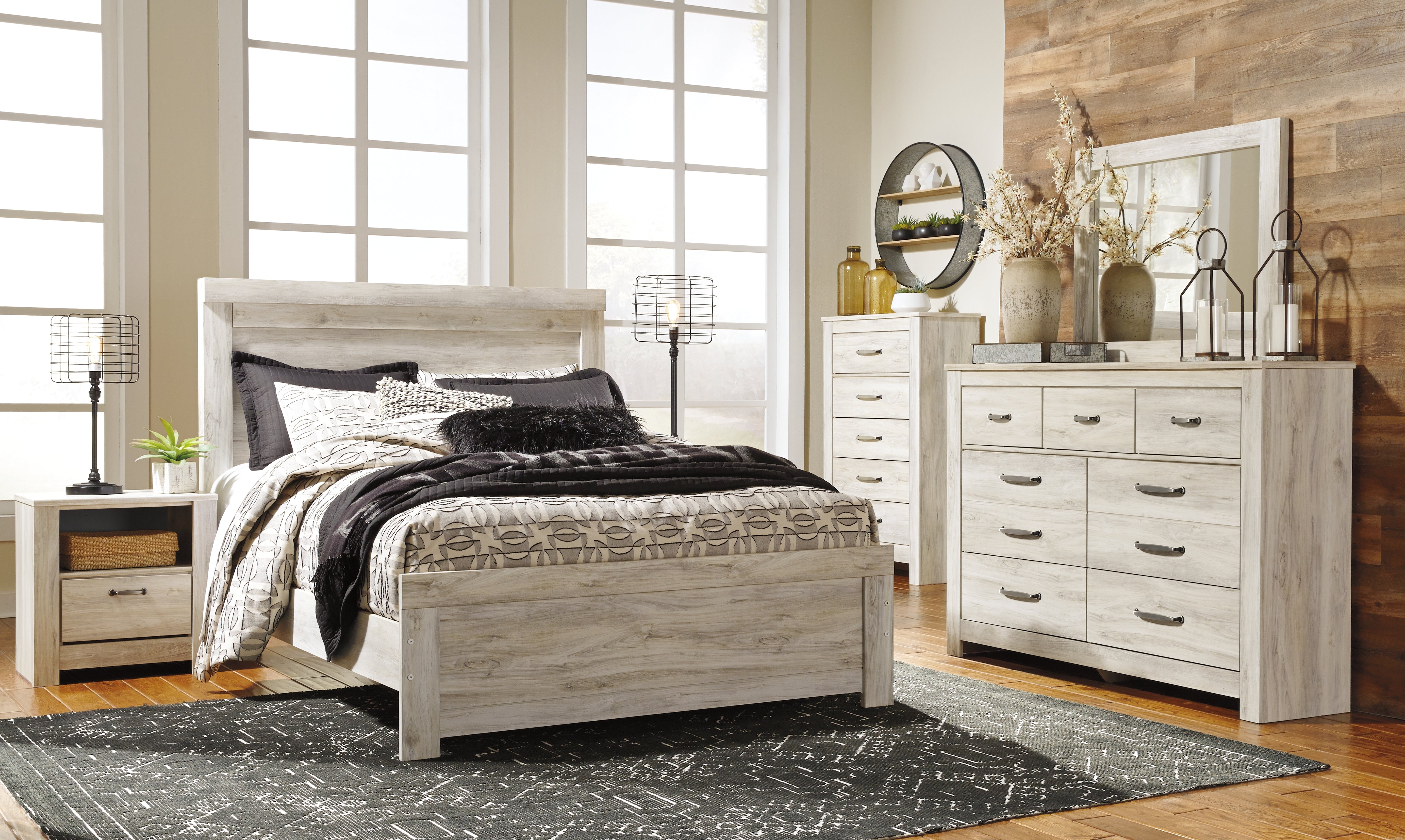A2Z Furniture - Ashley Furniture - Bellaby Bedroom - Queen Panel Bed / Whitewash - B331B2