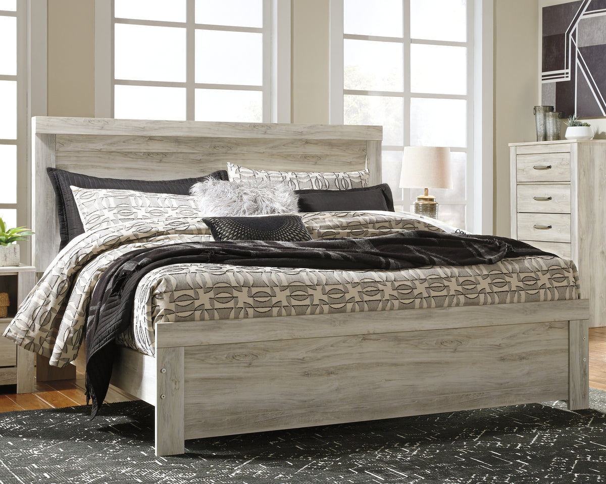 A2Z Furniture - Ashley Furniture - Bellaby Bedroom - King Crossbuck Panel Bed / Whitewash - B331B10
