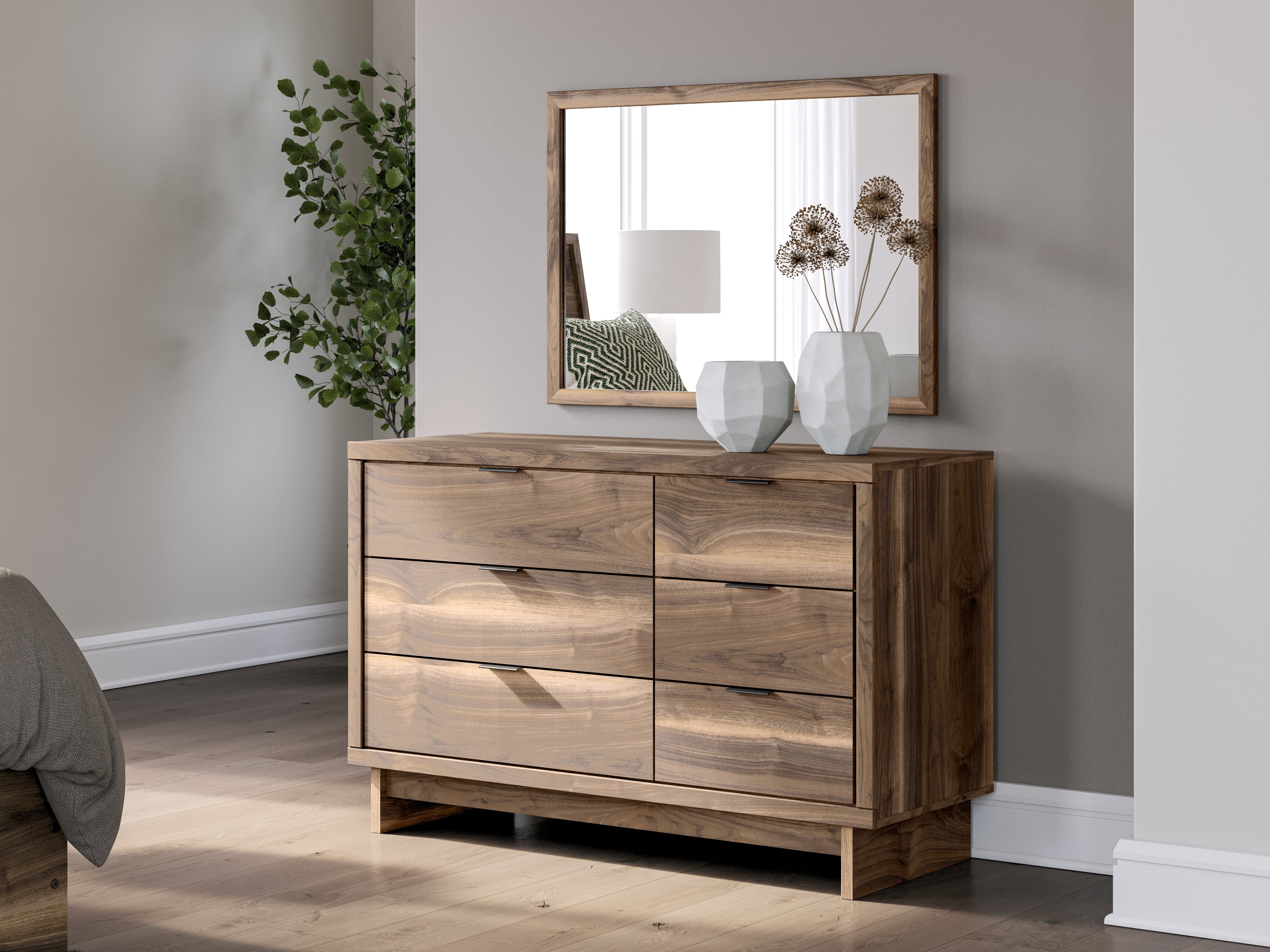 A2Z Furniture - Ashley Furniture - Chirason Bedroom - Dresser and Mirror / Brown - PCB3367B20