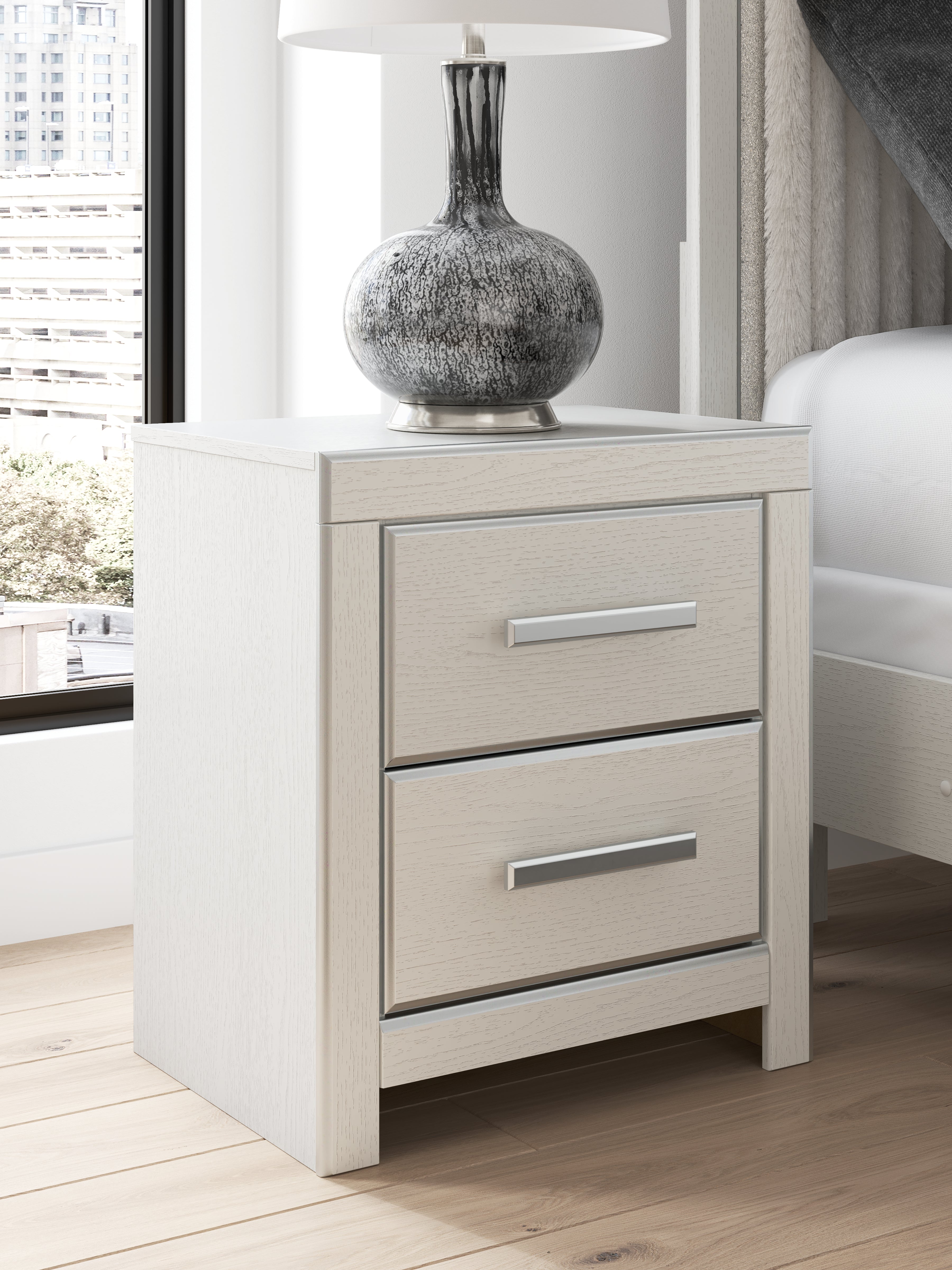 A2Z Furniture - Ashley Furniture - Zuraleus Bedroom - Two Drawer Night Stand / White - PCB3381-92