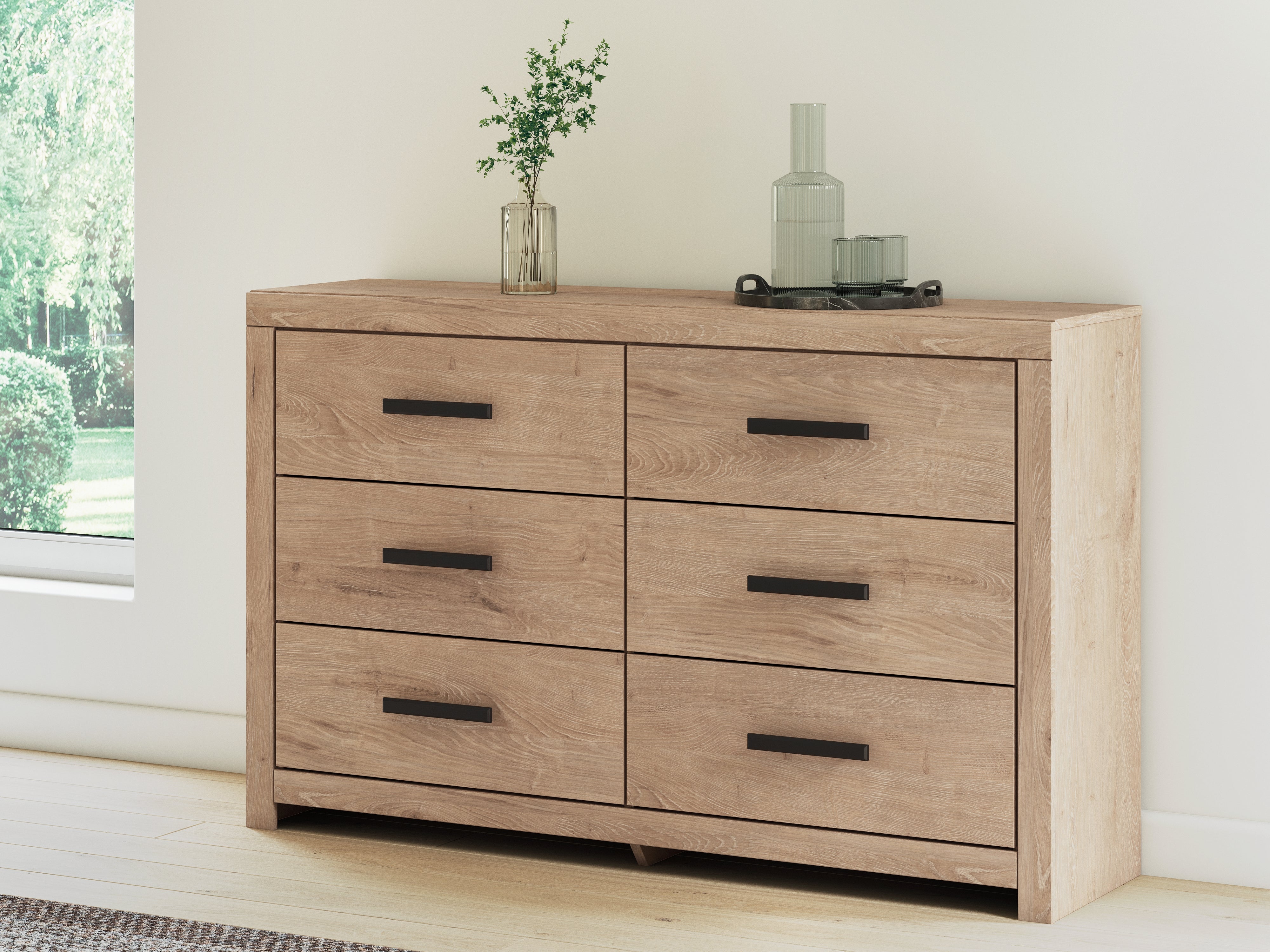 A2Z Furniture - Ashley Furniture - Sanginlane Bedroom - Six Drawer Dresser / Tan - B3787-31