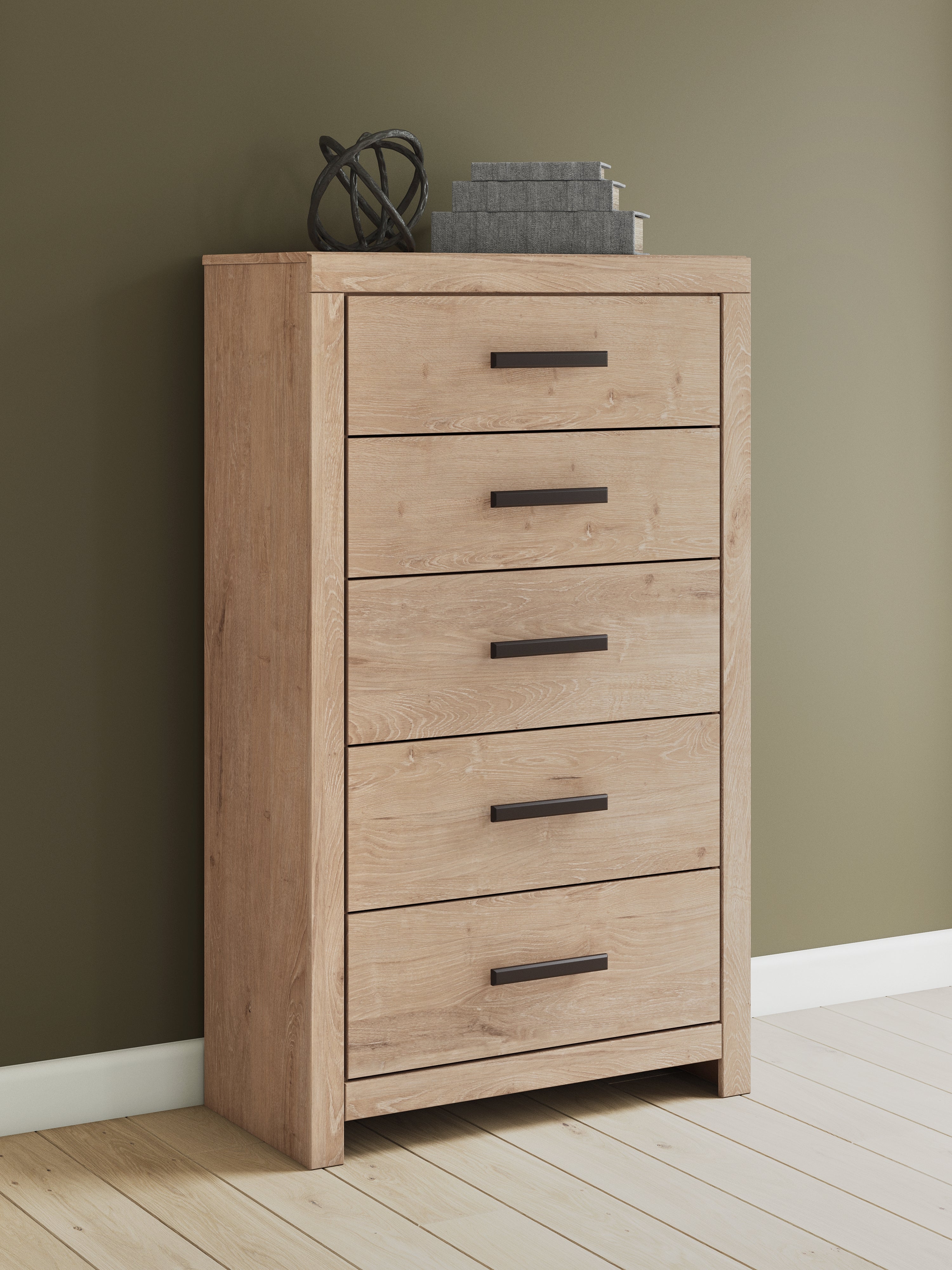 A2Z Furniture - Ashley Furniture - Sanginlane Bedroom - Five Drawer Chest / Tan - B3787-46