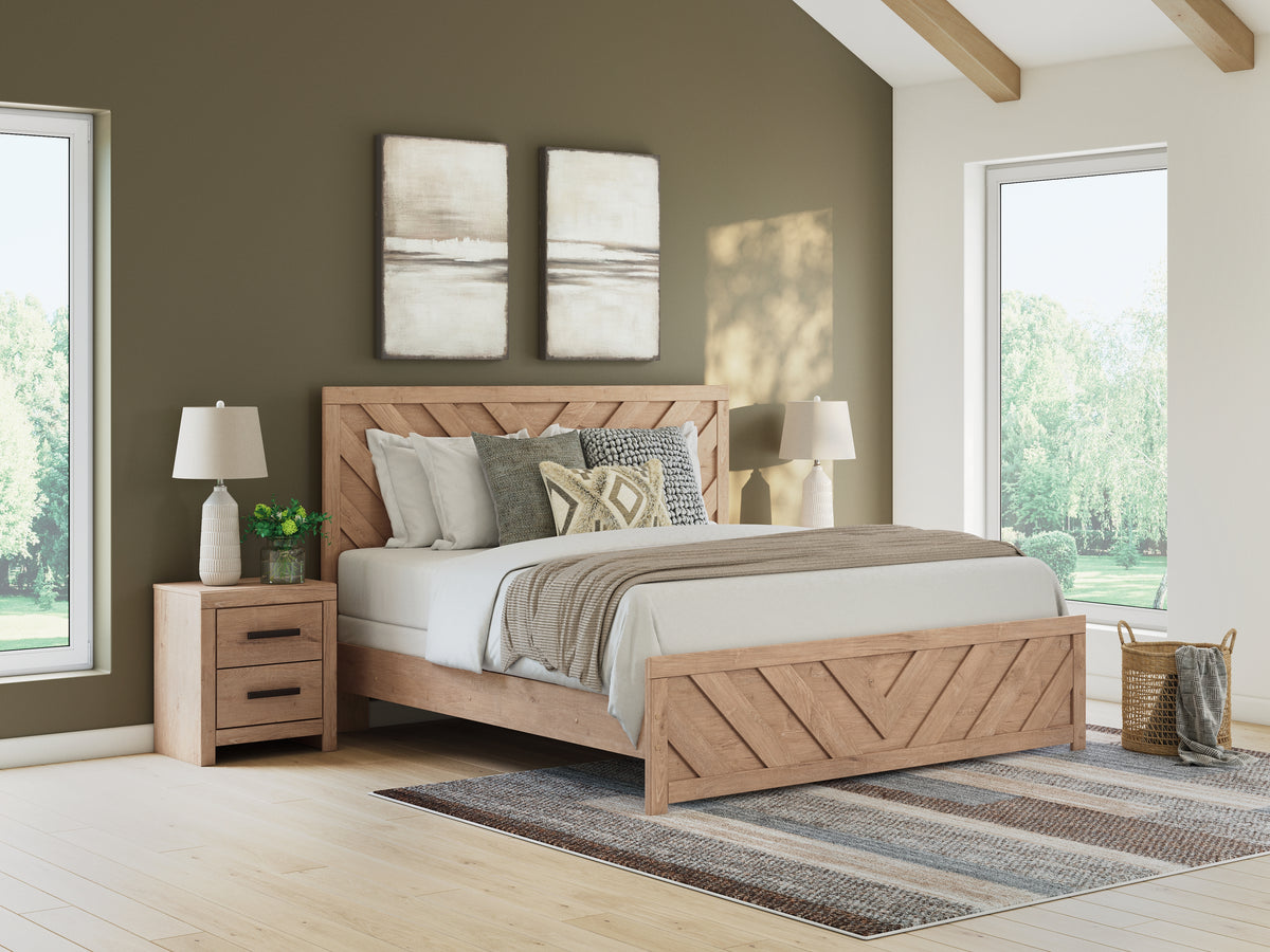 A2Z Furniture - Ashley Furniture - Sanginlane Bedroom - Two Drawer Night Stand / Tan - B3787-92
