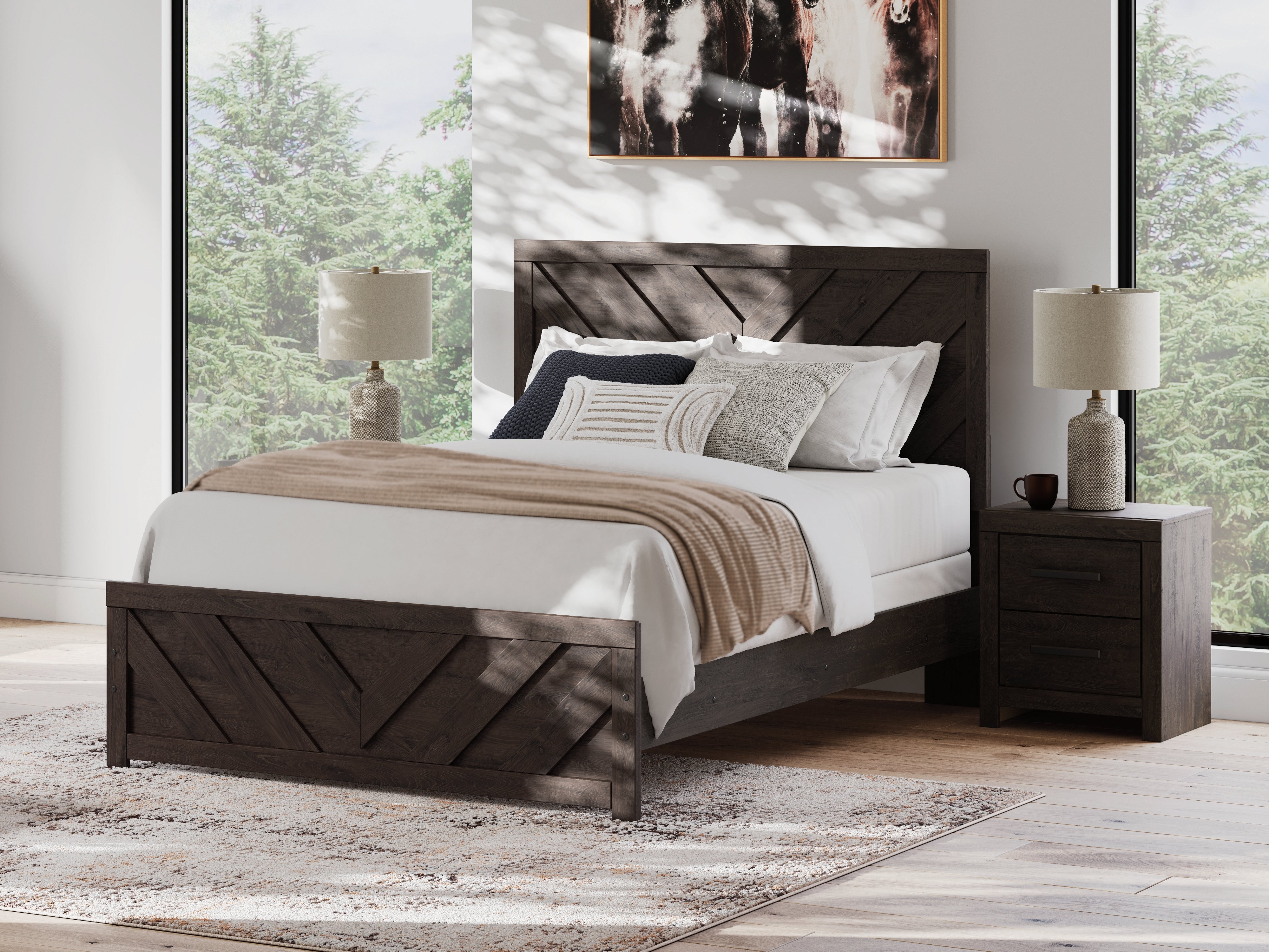 A2Z Furniture - Ashley Furniture - Prendonea Bedroom - Queen Panel Bed / Charcoal - B3789B4