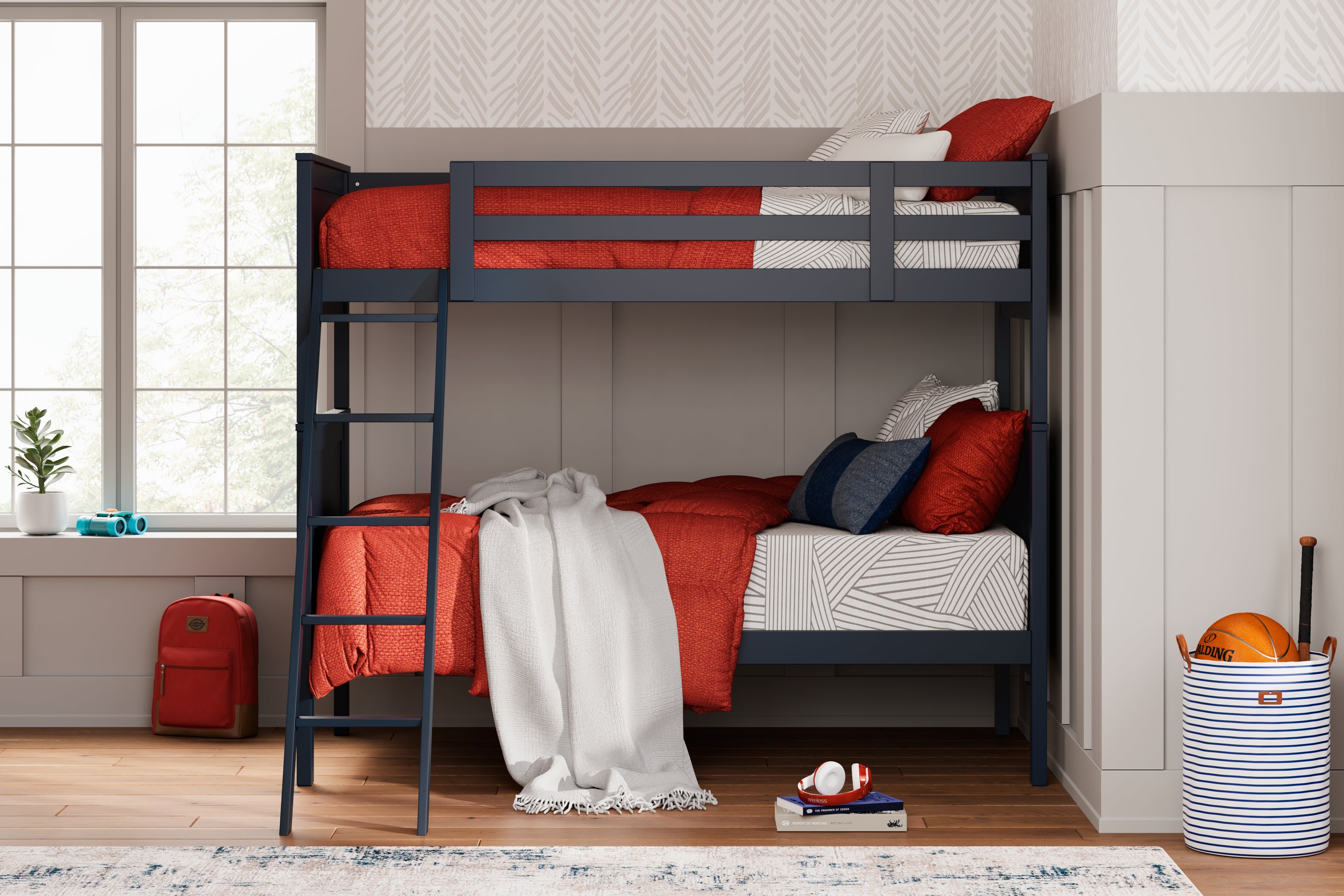 A2Z Furniture - Ashley Furniture - Nextonfort Bedroom - Twin over Twin Bunk Bed / Blue - B396B2