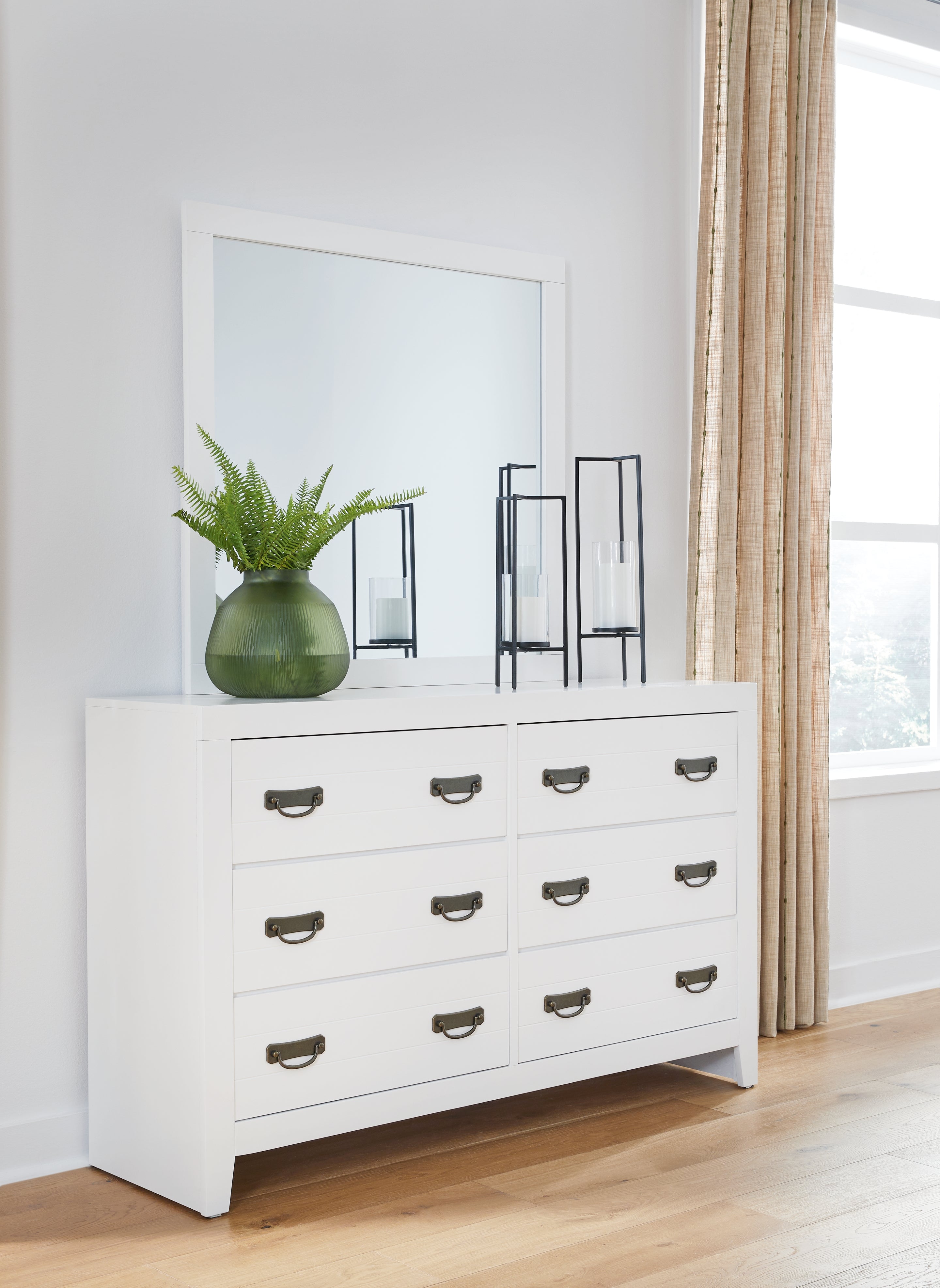 A2Z Furniture - Ashley Furniture - Binterglen Bedroom - Dresser and Mirror / White - B427B1