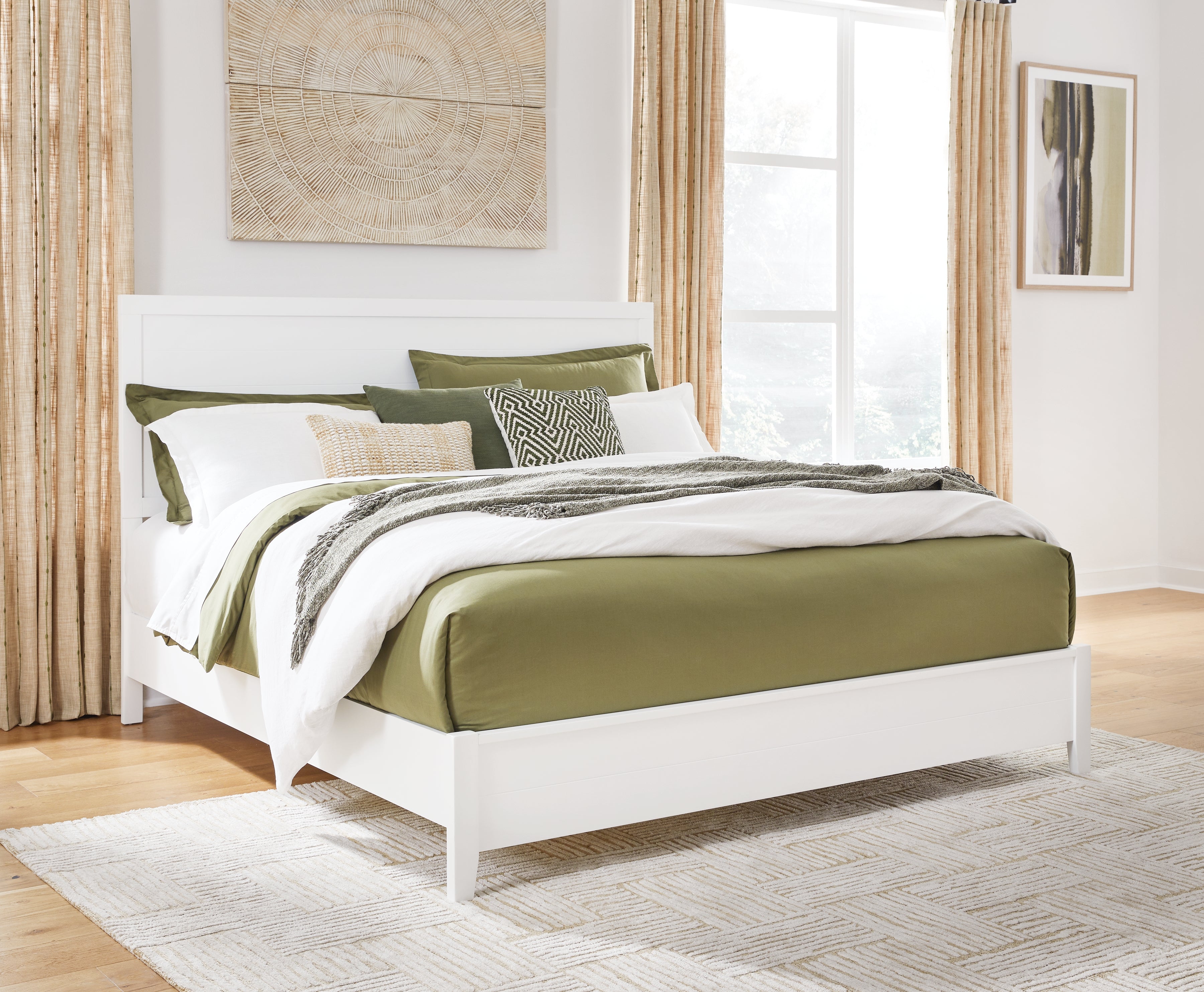 A2Z Furniture - Ashley Furniture - Binterglen Bedroom - King Panel Bed / White - B427B8
