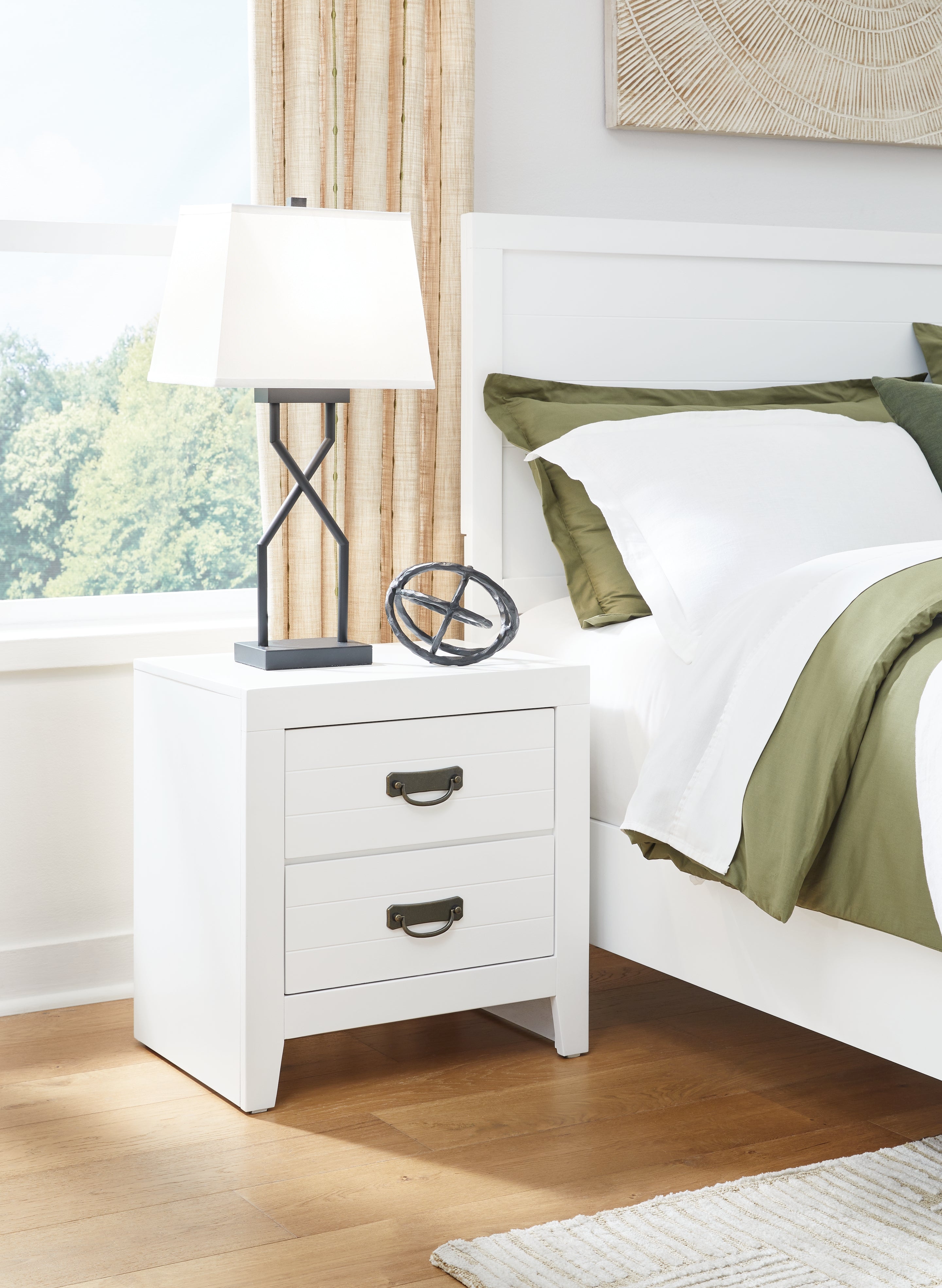 A2Z Furniture - Ashley Furniture - Binterglen Bedroom - Two Drawer Night Stand / White - B427-92