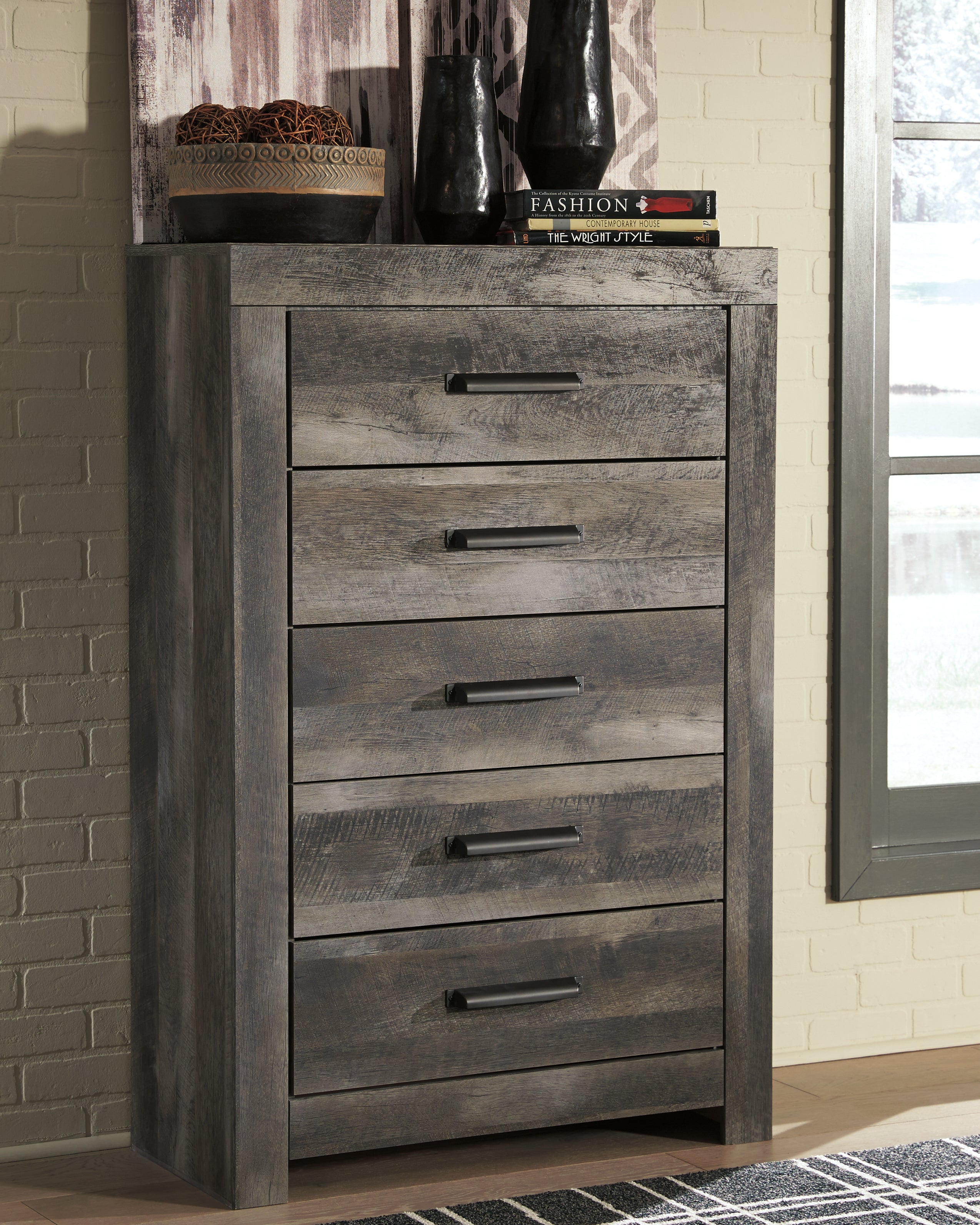 A2Z Furniture - Ashley Furniture - Wynnlow Bedroom - Five Drawer Chest / Gray - B440-46