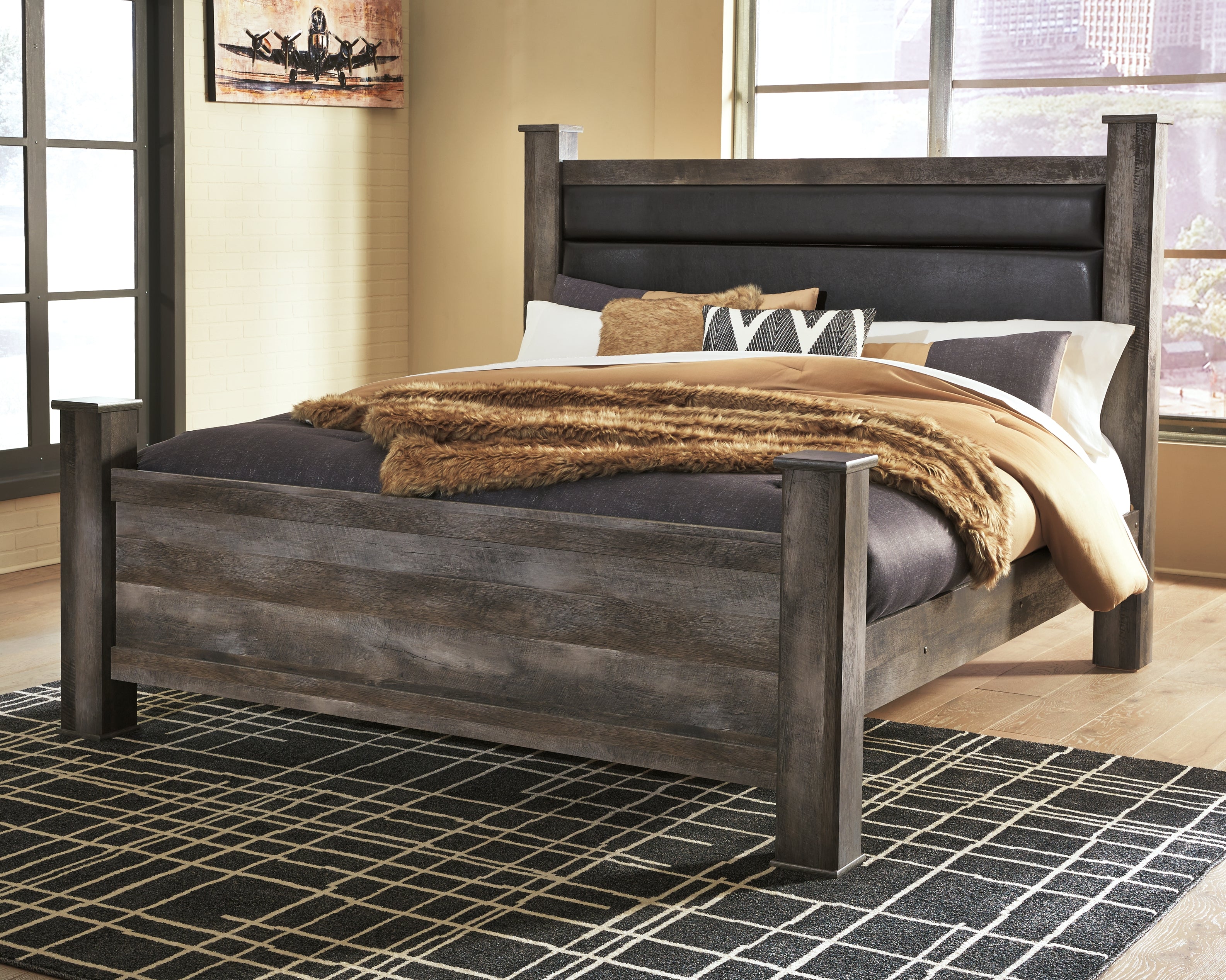 A2Z Furniture - Ashley Furniture - Wynnlow Bedroom - King Poster Bed / Gray - B440B6