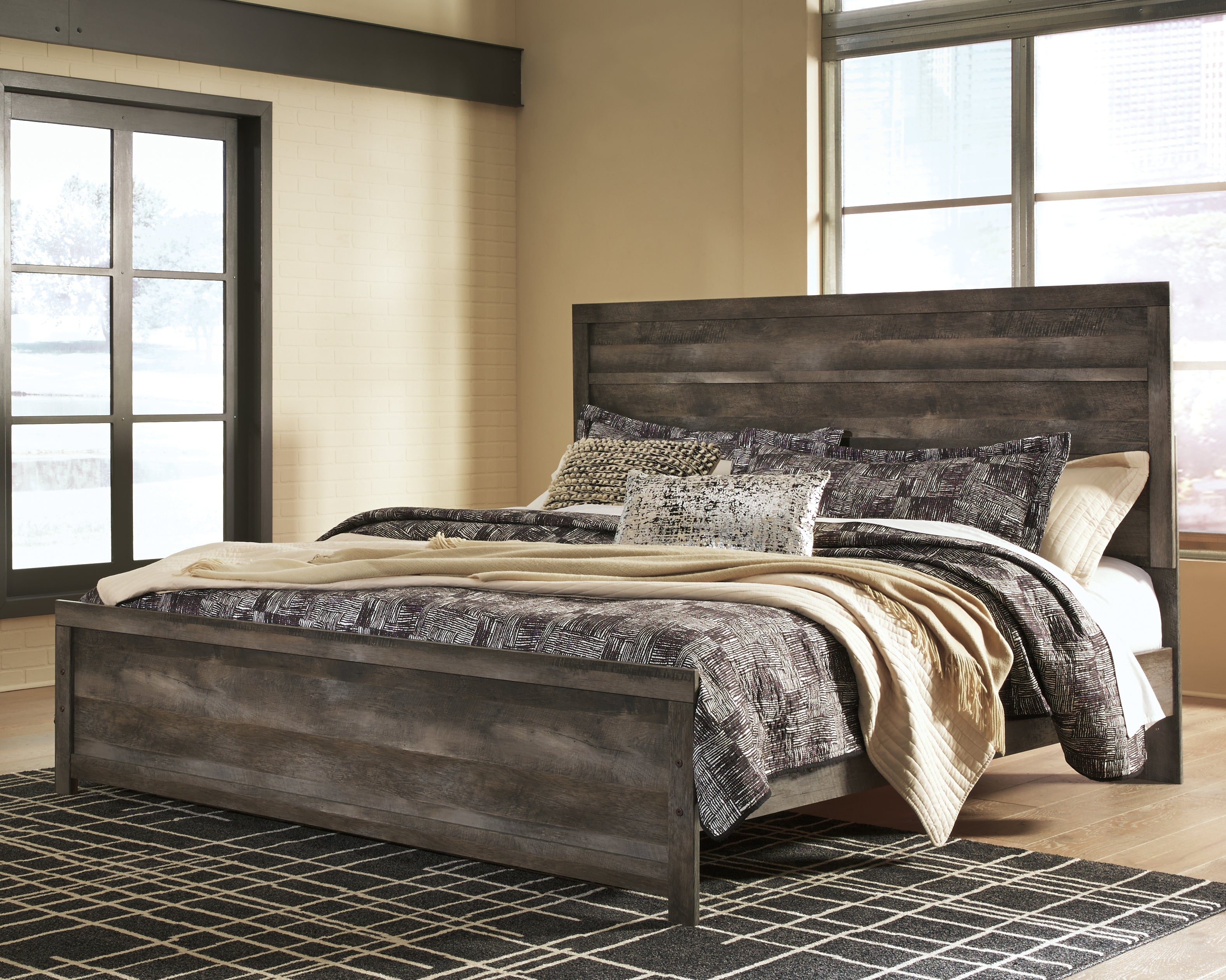 A2Z Furniture - Ashley Furniture - Wynnlow Bedroom - King Panel Bed / Gray - B440B8