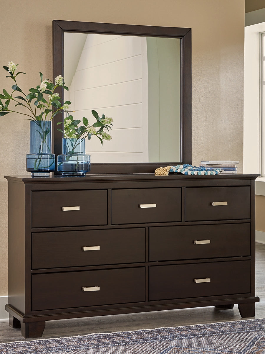 A2Z Furniture - Ashley Furniture - Covetown Bedroom - Dresser and Mirror / Dark Brown - B441B1