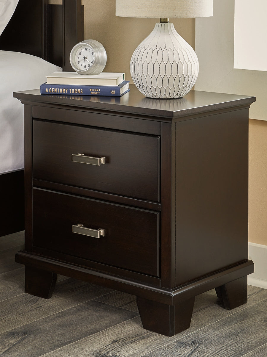 A2Z Furniture - Ashley Furniture - Covetown Bedroom - Two Drawer Night Stand / Dark Brown - B441-92