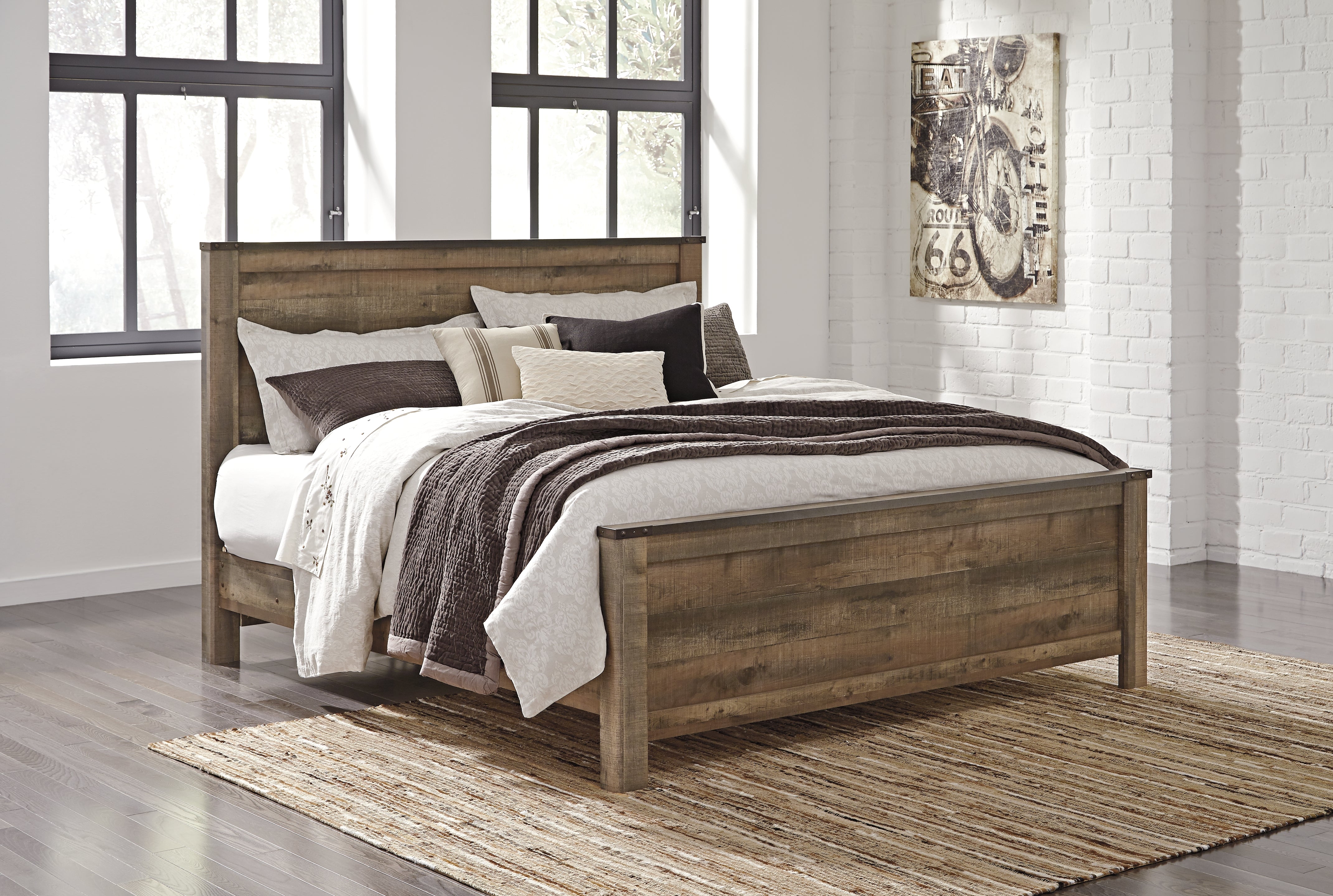 A2Z Furniture - Ashley Furniture - Trinell Bedroom - King Panel Bed / Brown - B446B23