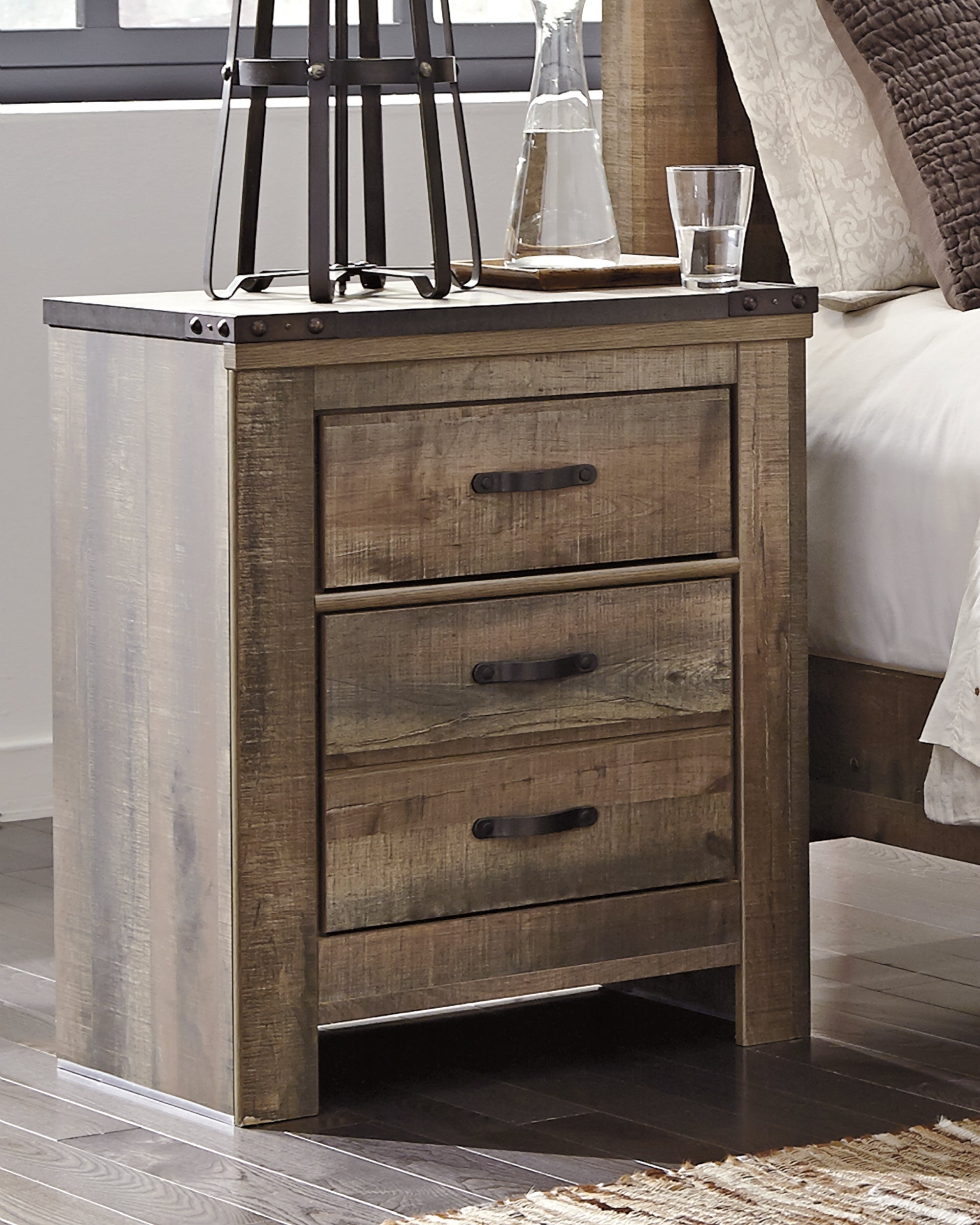A2Z Furniture - Ashley Furniture - Trinell Bedroom - Two Drawer Night Stand / Brown - B446-92
