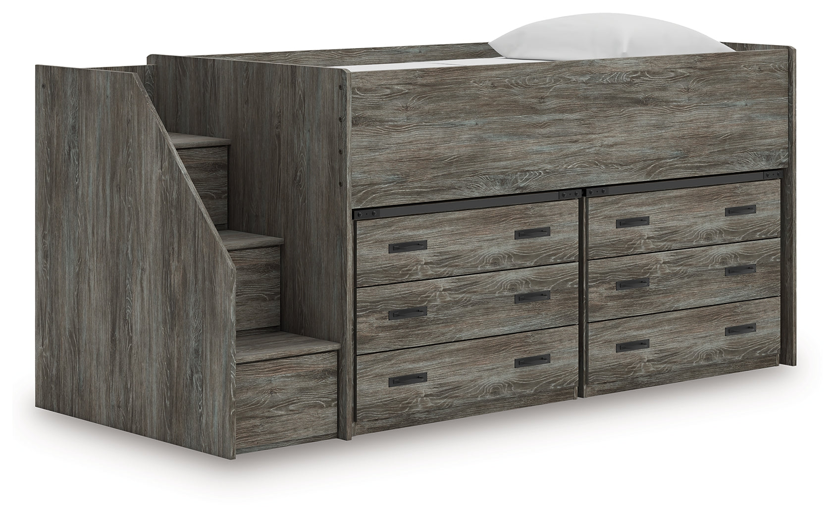 A2Z Furniture - Ashley Furniture - Frandern Twin Loft Bed with Drawer Storage - Twin Loft Bed with Drawer Storage / Warm Gray - B4480B26