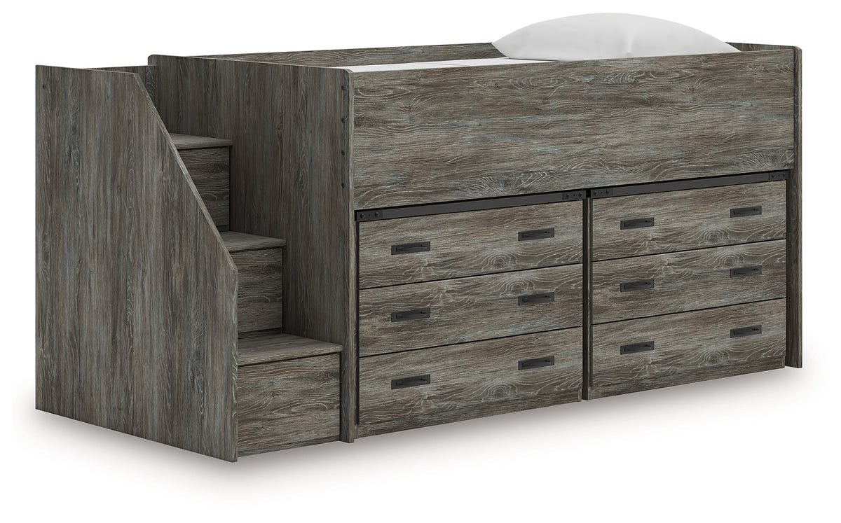 A2Z Furniture - Ashley Furniture - Frandern Twin Loft Bed with Drawer Storage - Twin Loft Bed with Drawer Storage / Warm Gray - B4480B26